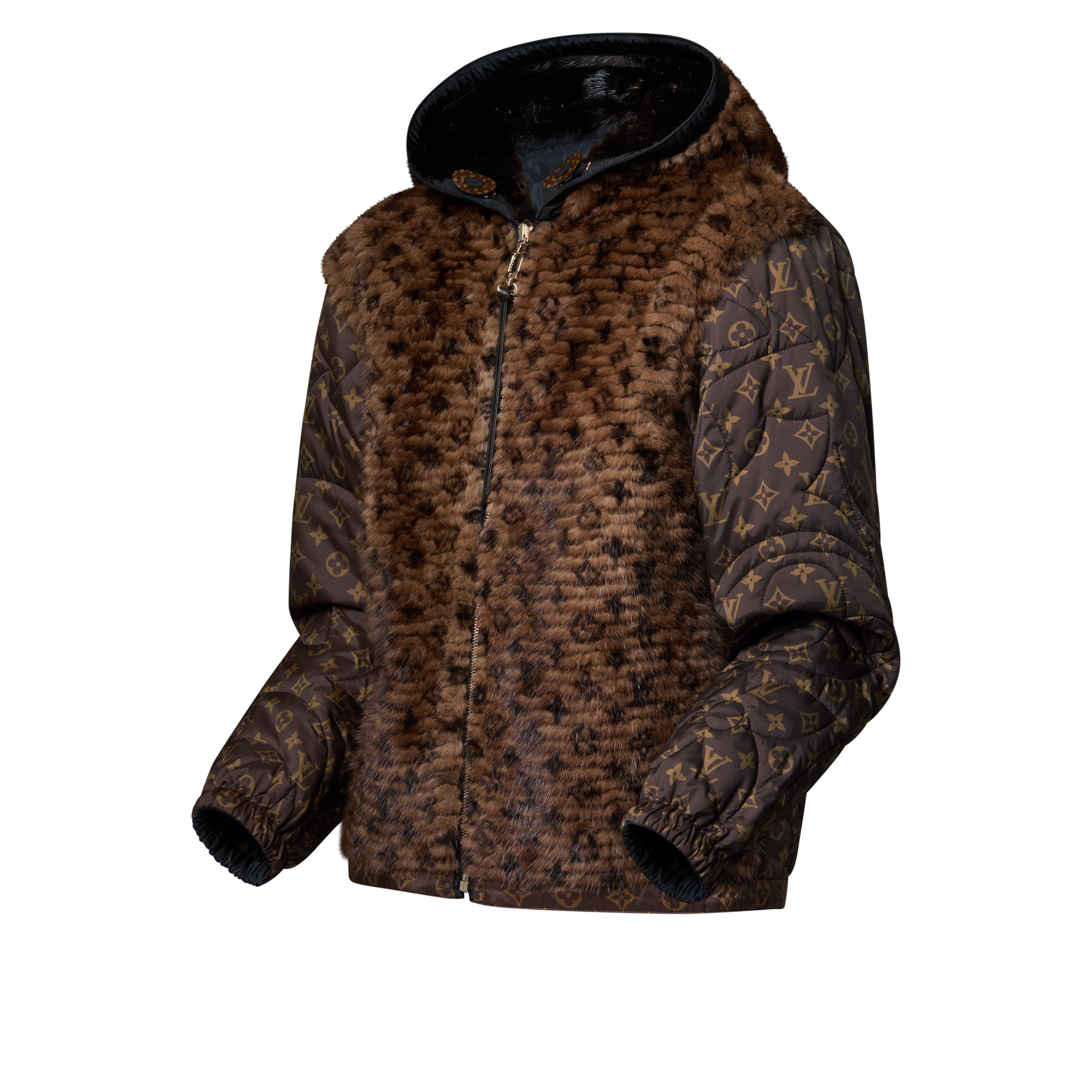 Hooded Bi-Mat Reversible Blouson  in Women