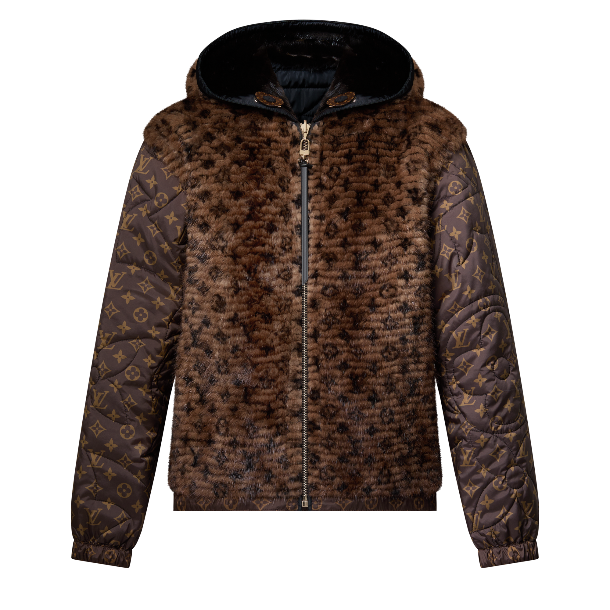 Hooded Bi-Mat Reversible Blouson  in Women