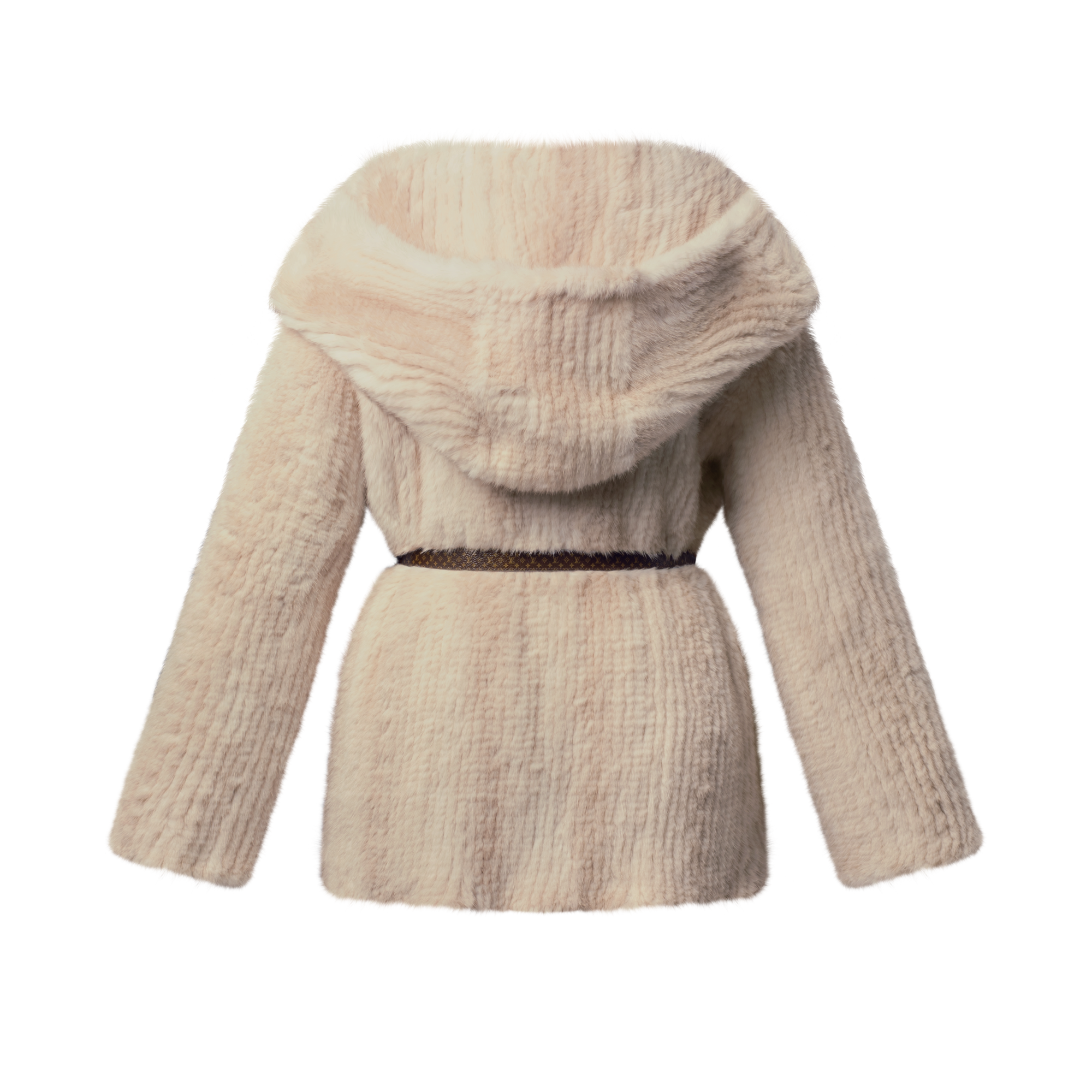 Hooded Short Wrap Coat W/ Belt  in Women