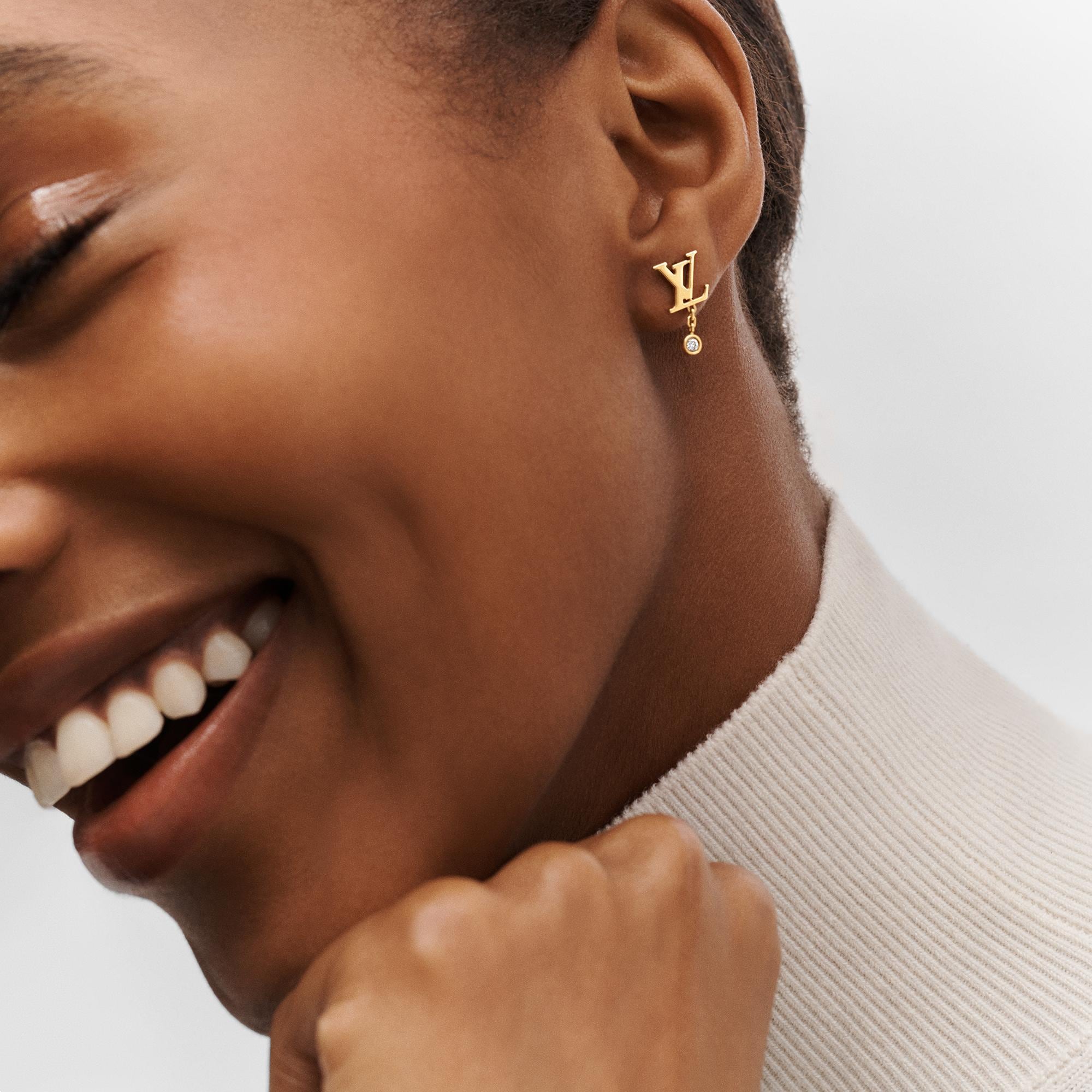 Idylle Blossom LV Ear Stud, Yellow Gold And Diamond - Per Unit  in Jewellery