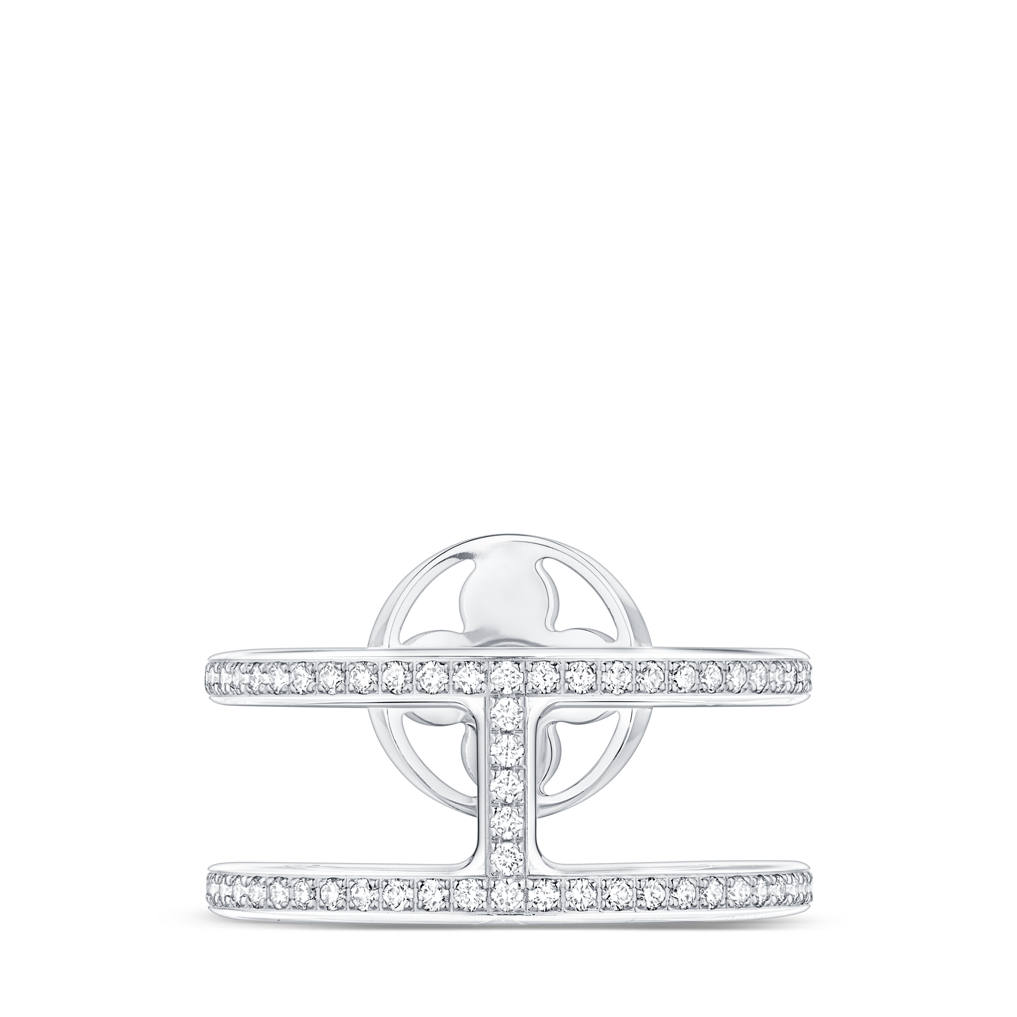 Idylle Blossom Two-Row Ring, White Gold And Diamonds  in Jewellery