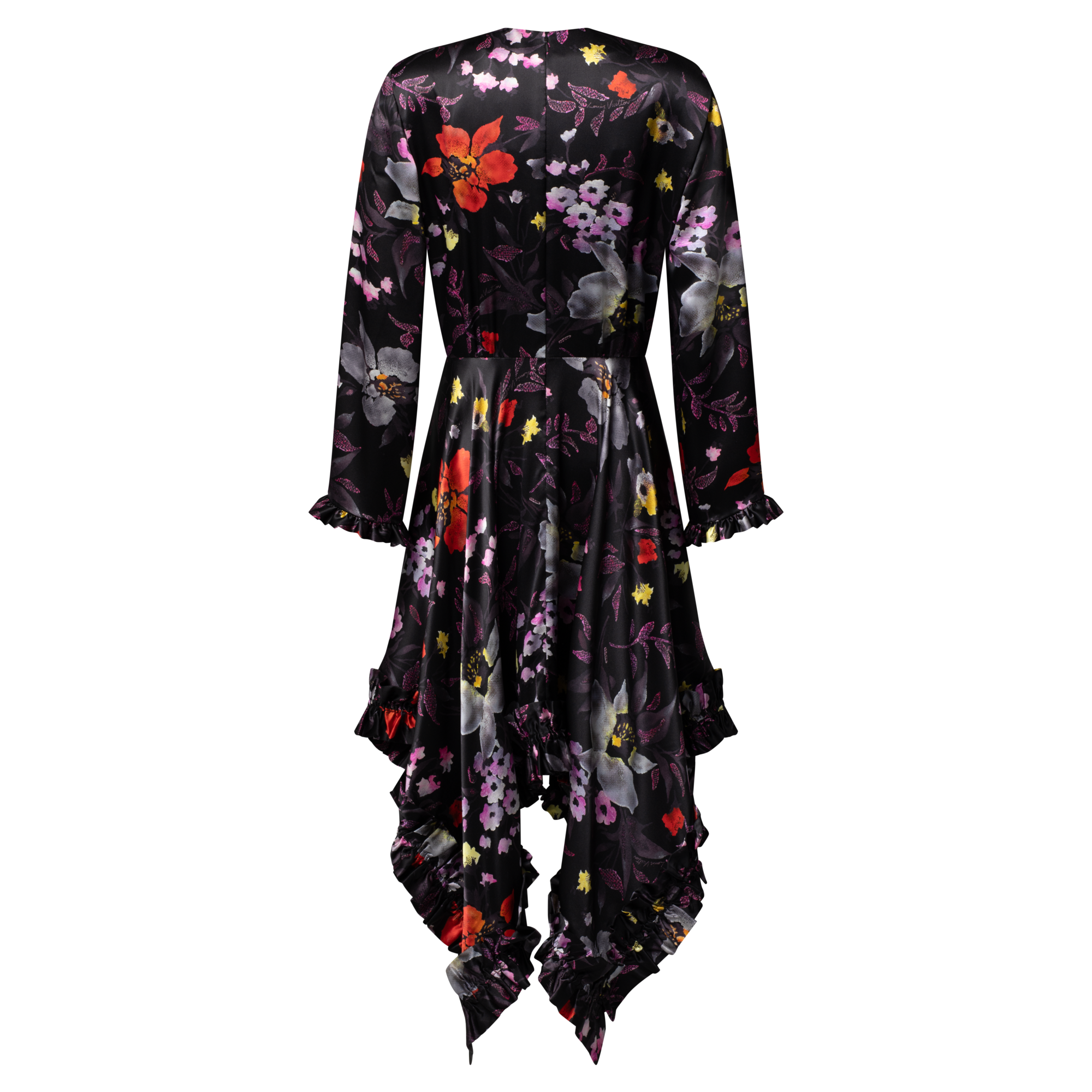 L/S Dress W/ Asymmetric Ruffle Hem Dtl  in Women