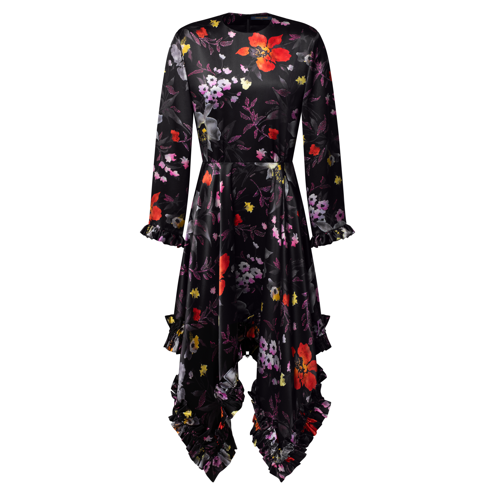 L/S Dress W/ Asymmetric Ruffle Hem Dtl  in Women