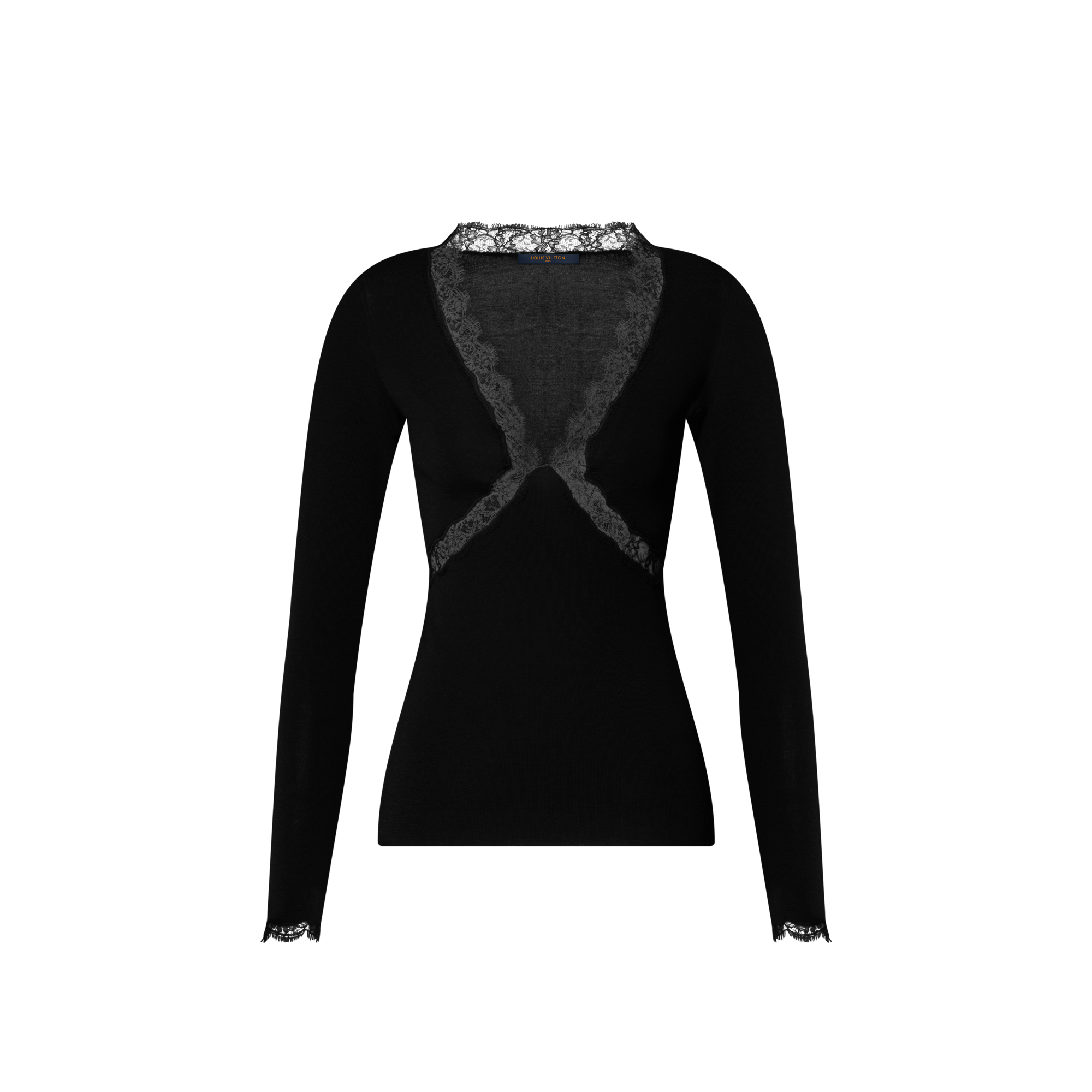 L/S Fitted Top W/ Lace Dtl  in Women