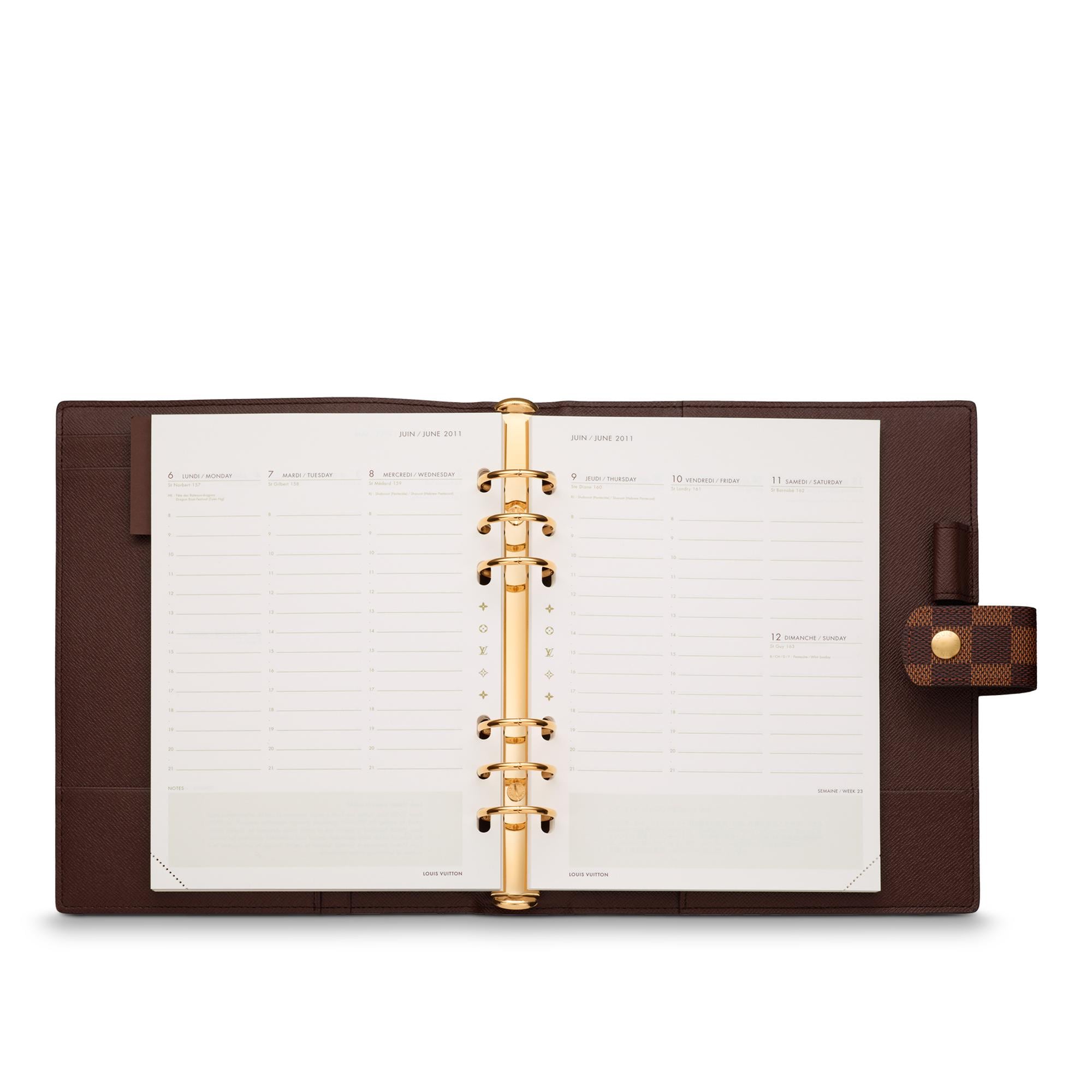 Large Ring Agenda Cover Damier Ebène Canvas in Bags and Small Leather Goods