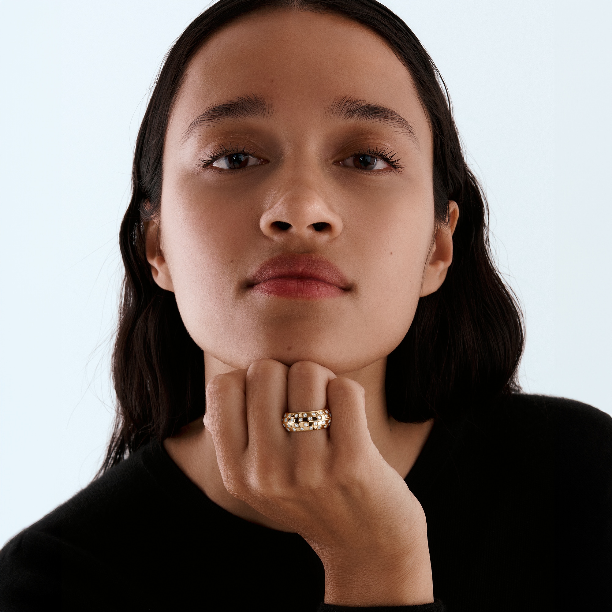 Le Damier de Louis Vuitton Double Ring, Yellow Gold and Diamonds  in Jewellery