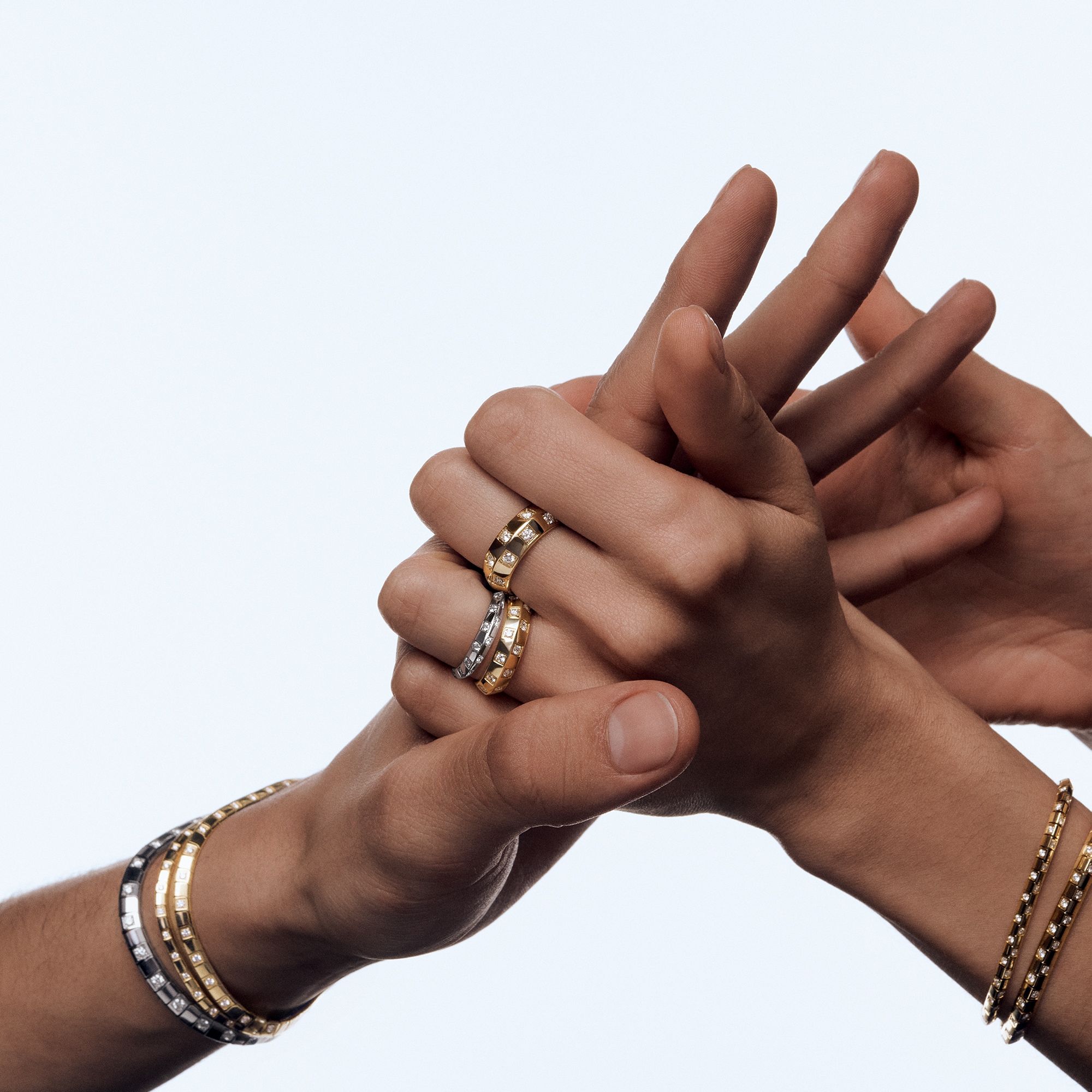 Le Damier de Louis Vuitton Large Bracelet, White Gold and Diamonds  in Jewellery