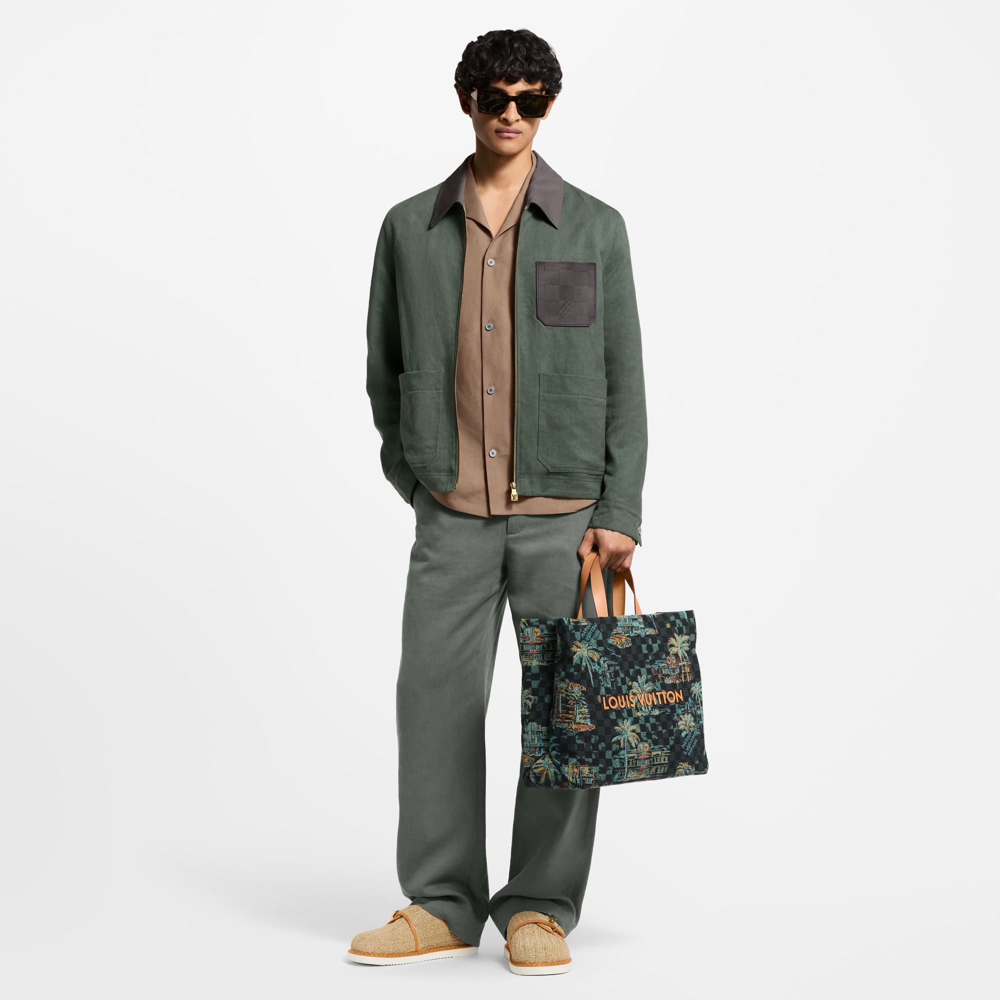 Light Linen Workwear Jacket  in Men