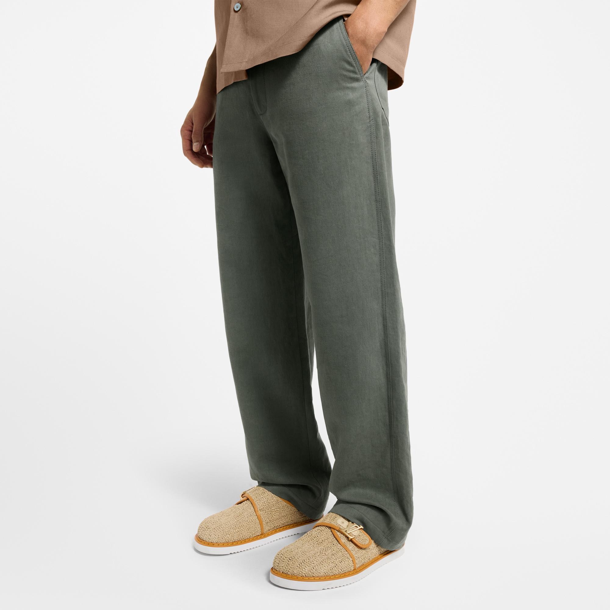 Light Linen Workwear Pants  in Men