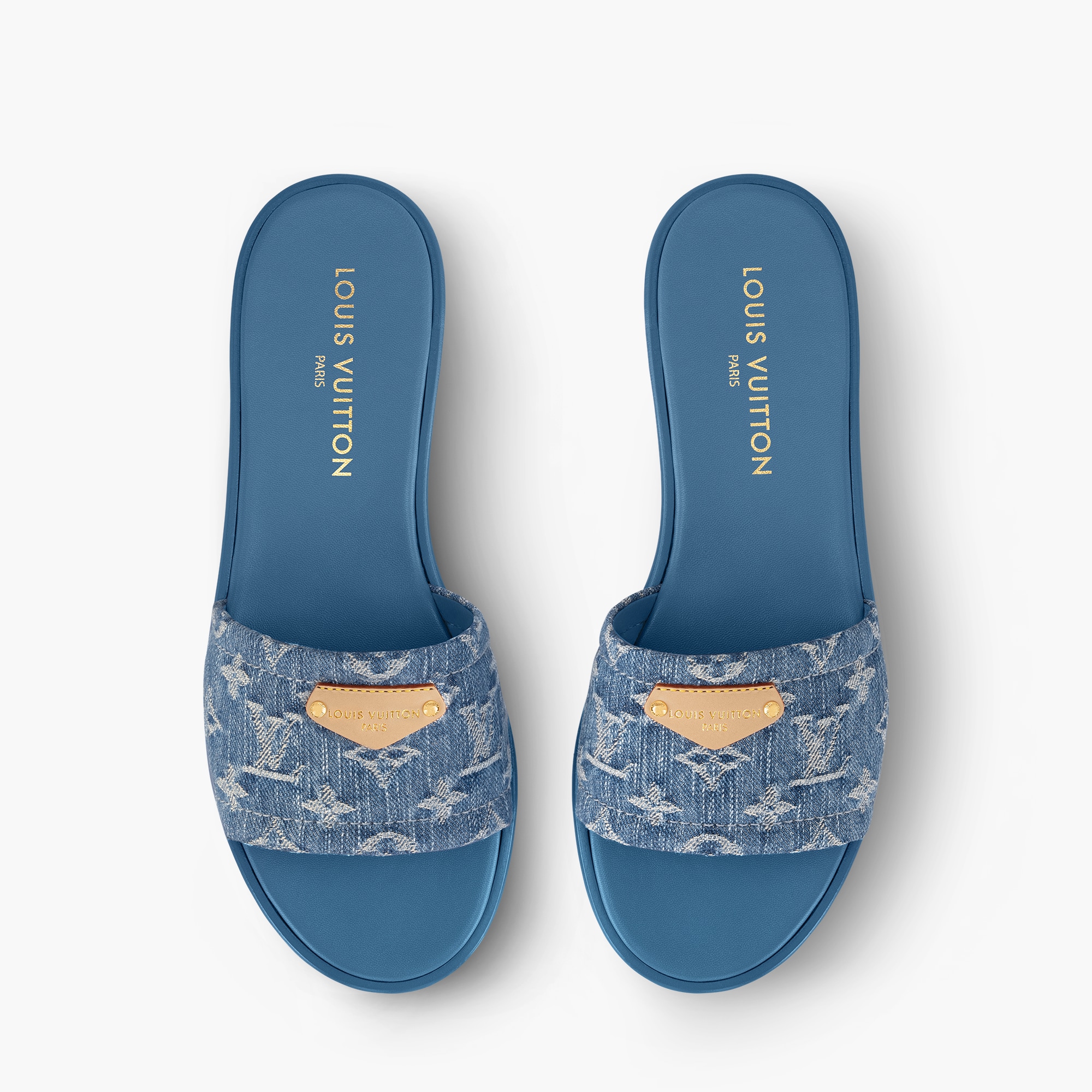 Denim Lv Slides For Women Lily Flat Mule Shoes LOUIS VUITTON