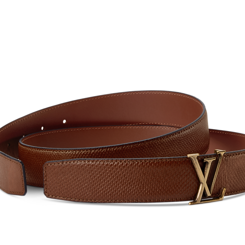 LV Atelier Karung 35mm Reversible Belt Crocodilian Mat Leather in Men's Accessories Belts collections by Louis Vuitton (Product zoom)
