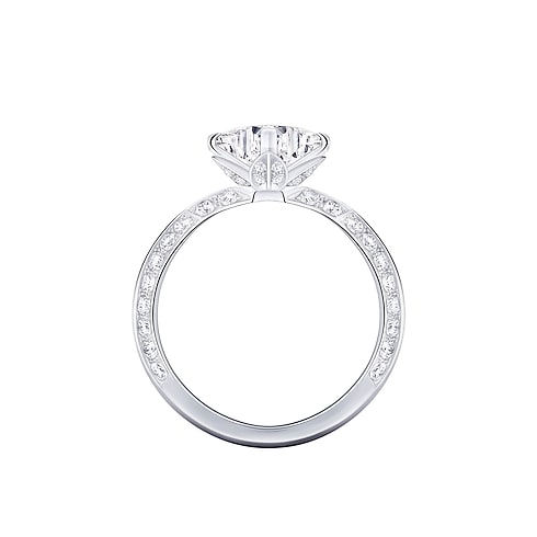 LV Diamonds Pavé Solitaire, LV Monogram Star cut interior view