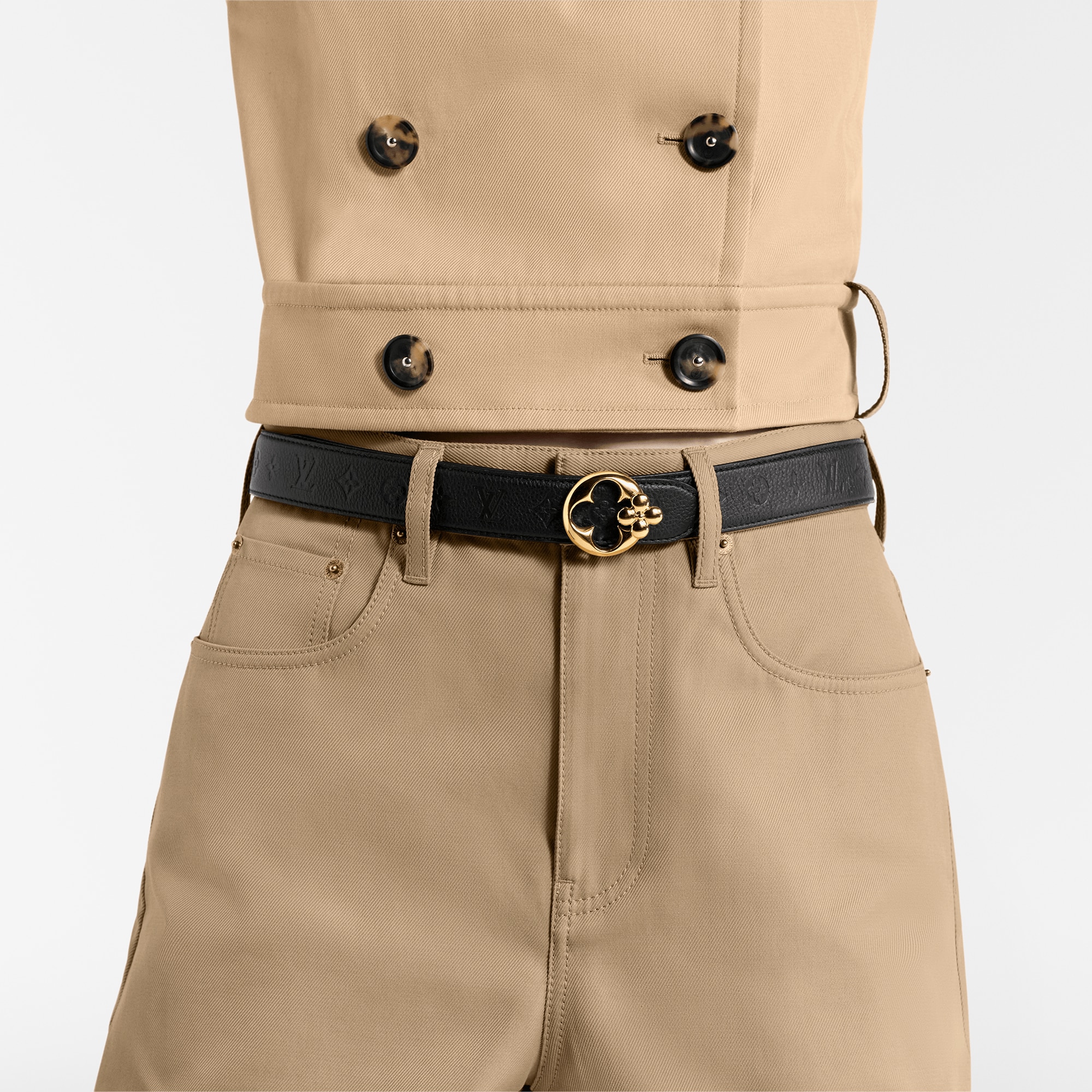 LV Flowergram Round 30mm Reversible Belt Monogram Canvas in Women