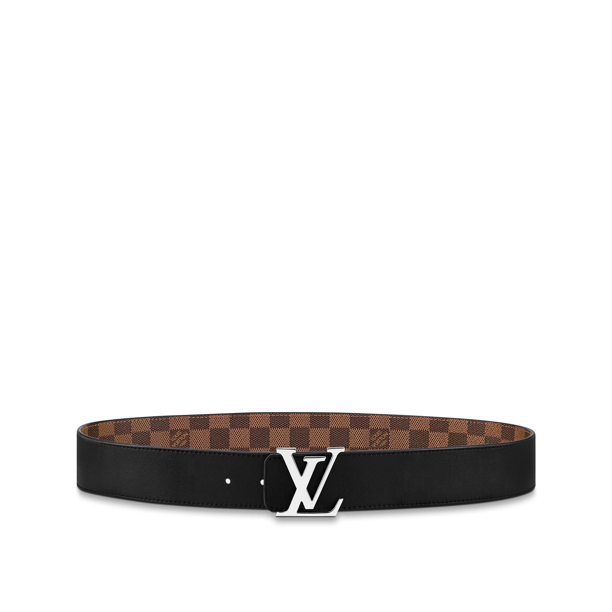 LV Initiales 40MM Reversible Belt Damier Ebène Canvas in Men