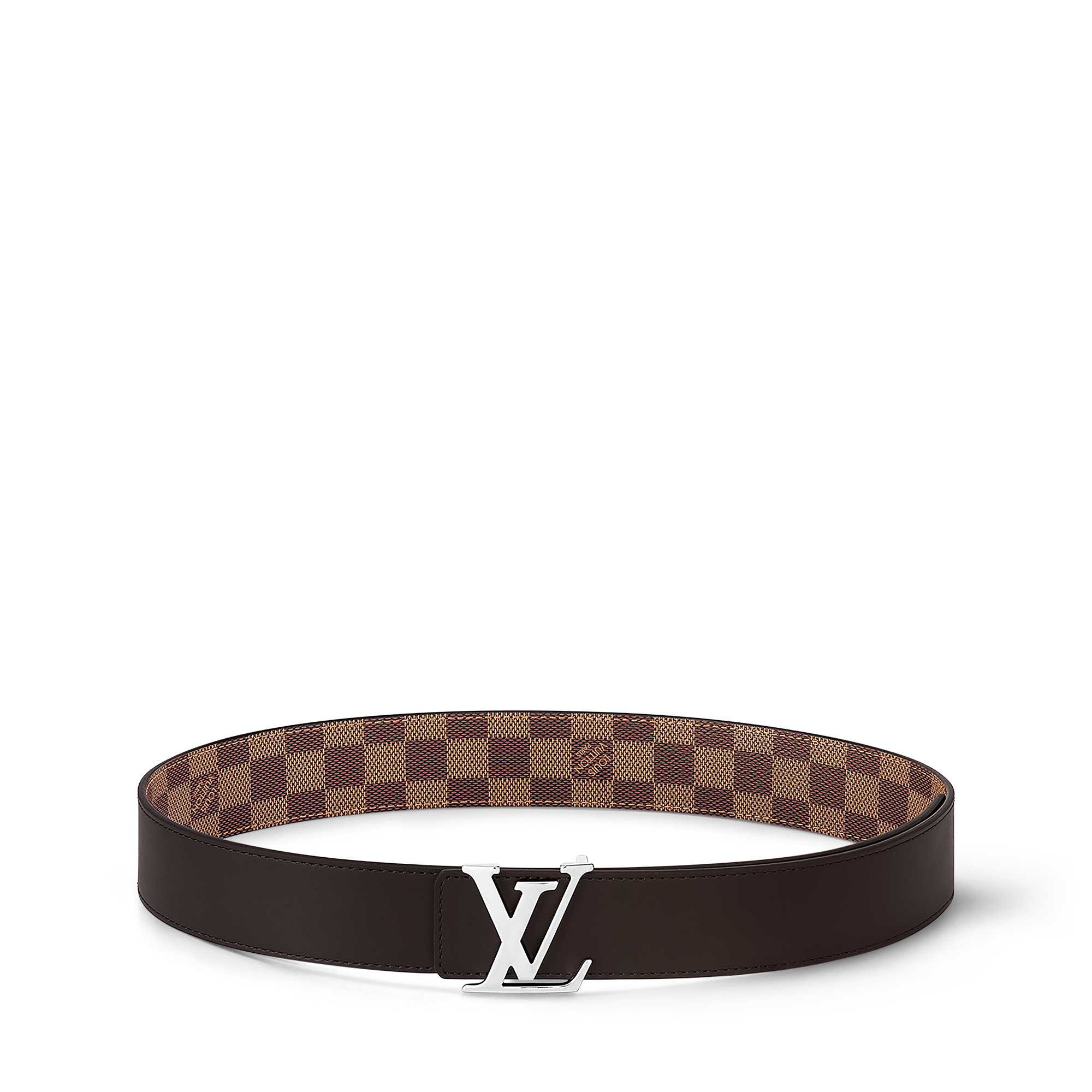LV Initiales 40MM Reversible Belt Damier Ebène Canvas in Men