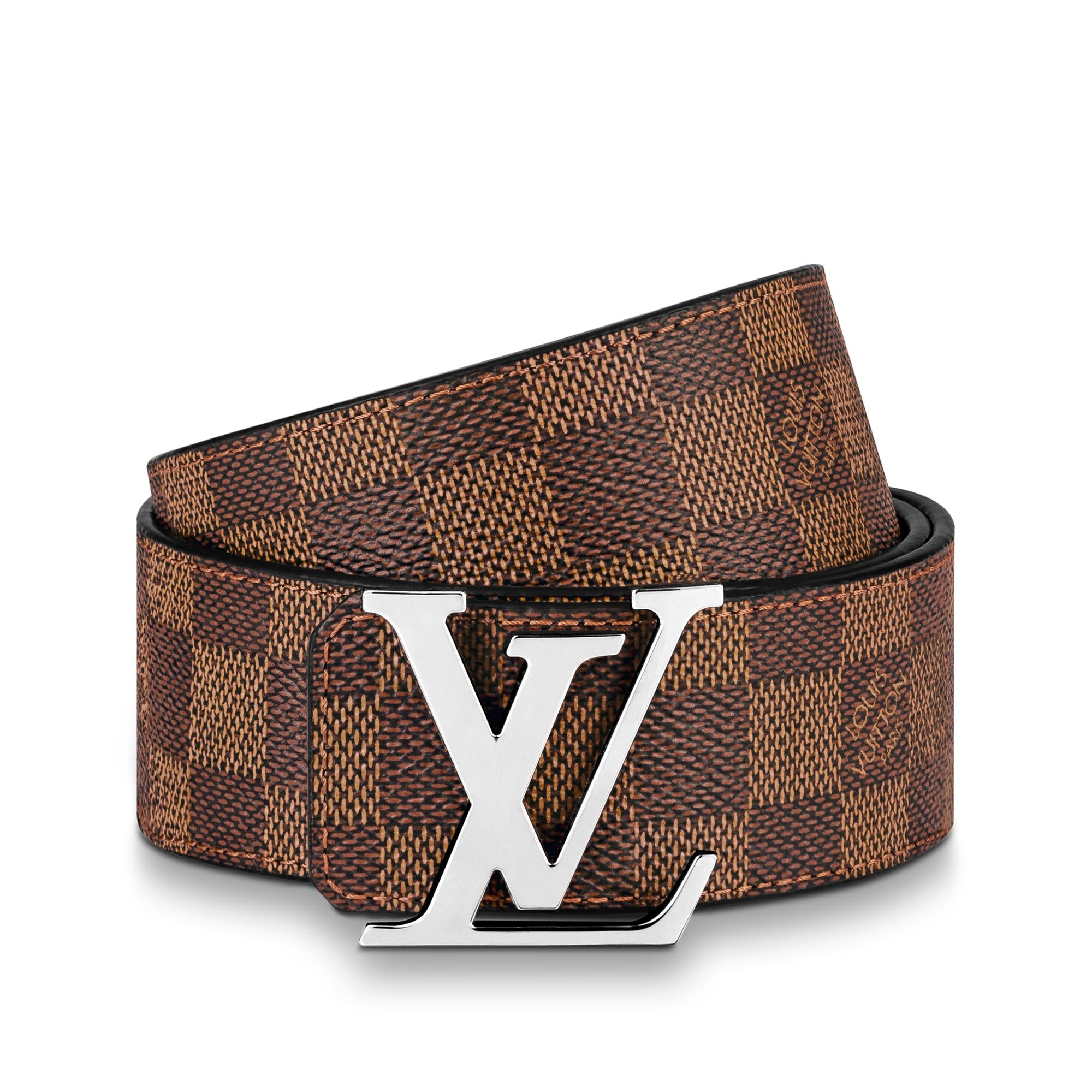 LV Initiales 40MM Reversible Belt Damier Ebène Canvas in Men