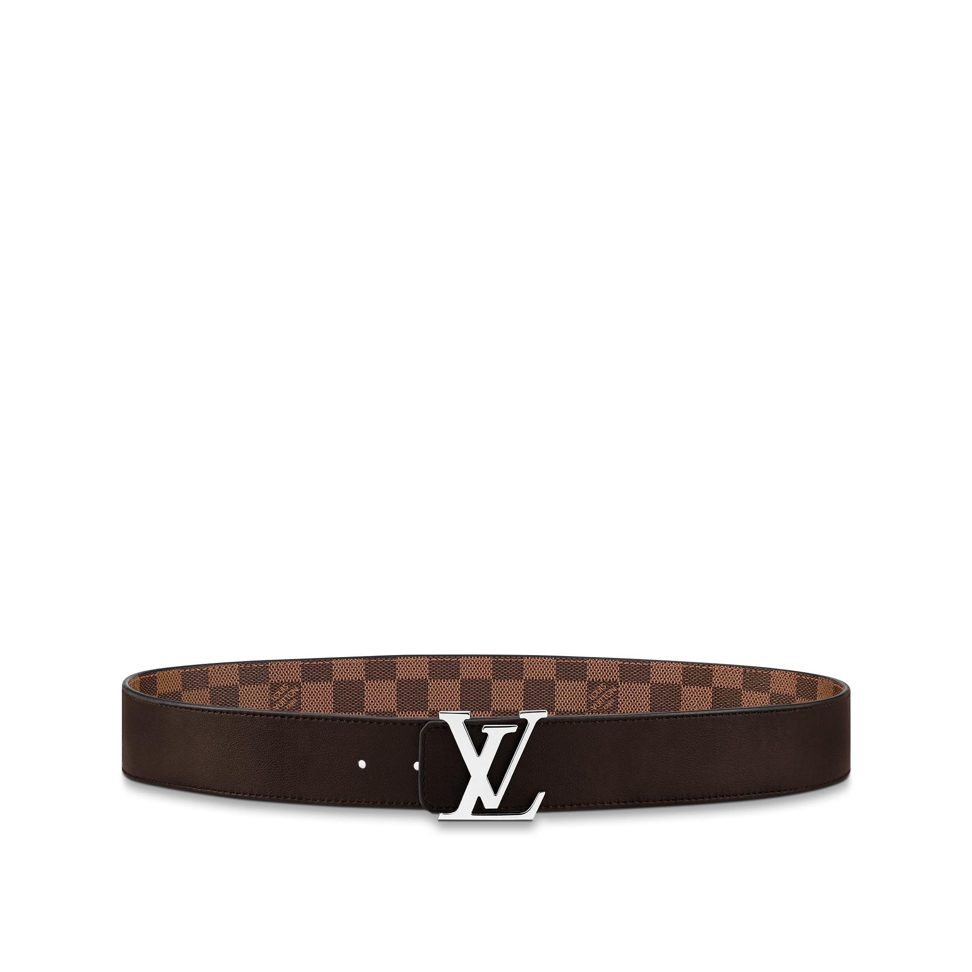LV Initiales 40MM Reversible Belt Damier Ebène Canvas in Men
