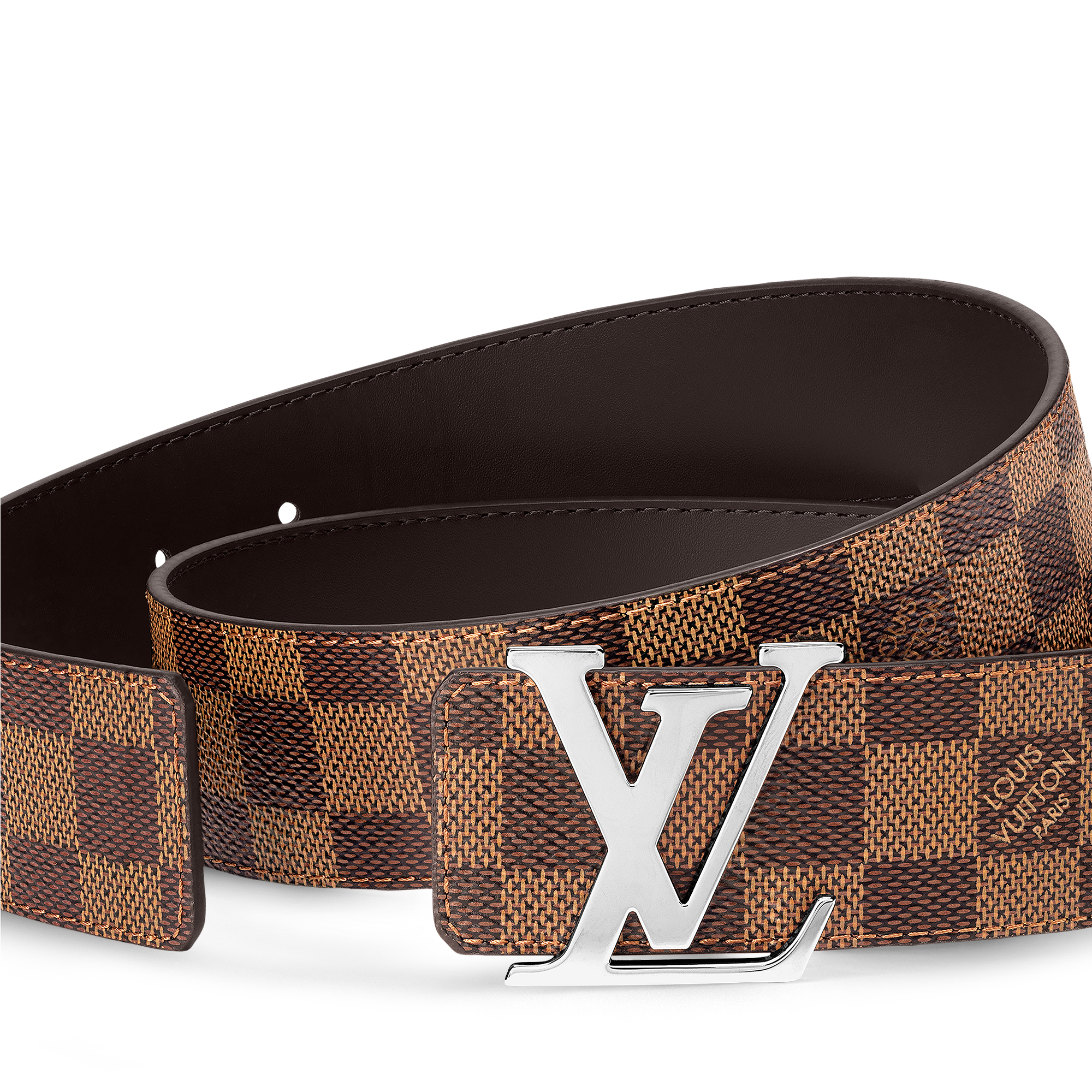 LV Initiales 40MM Reversible Belt Damier Ebène Canvas in Men