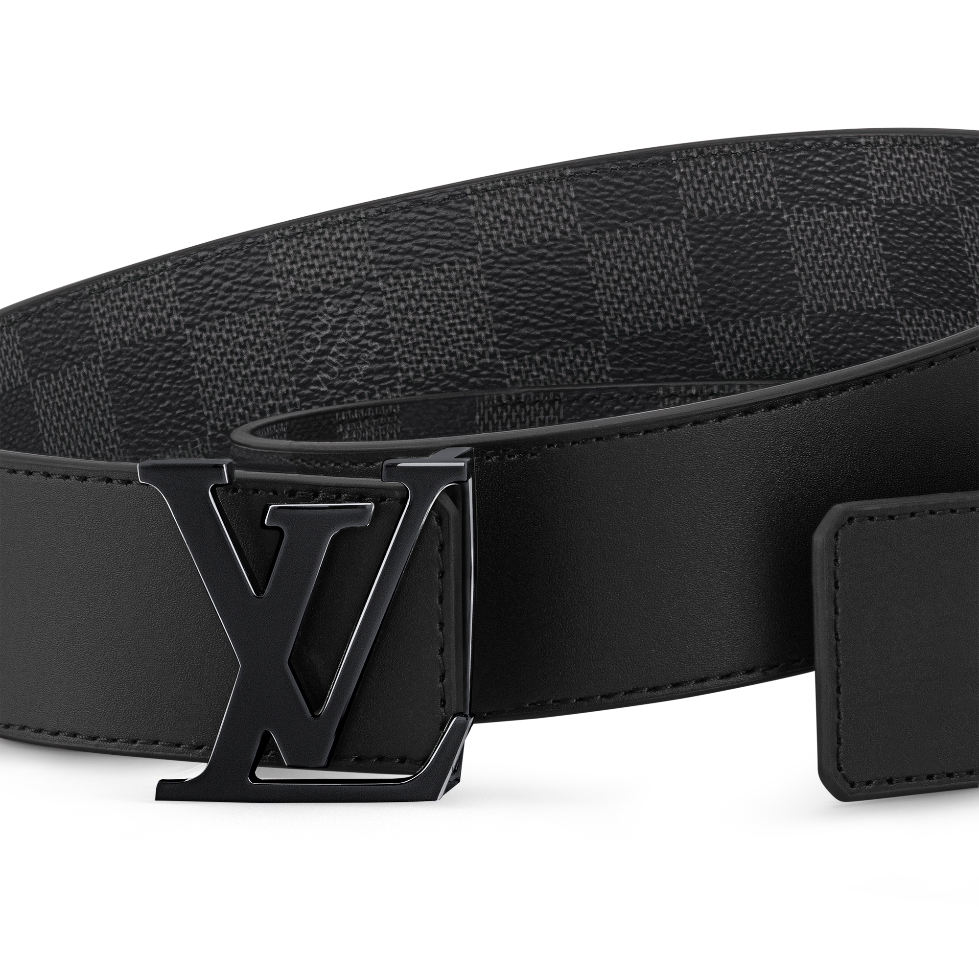 LV Initiales 40MM Reversible Belt Damier Ebène Canvas in Men