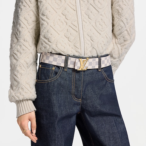 LV Initiales 40mm Reversible Belt Damier Azur Canvas in Women's Accessories Belts collections by Louis Vuitton (Product zoom)