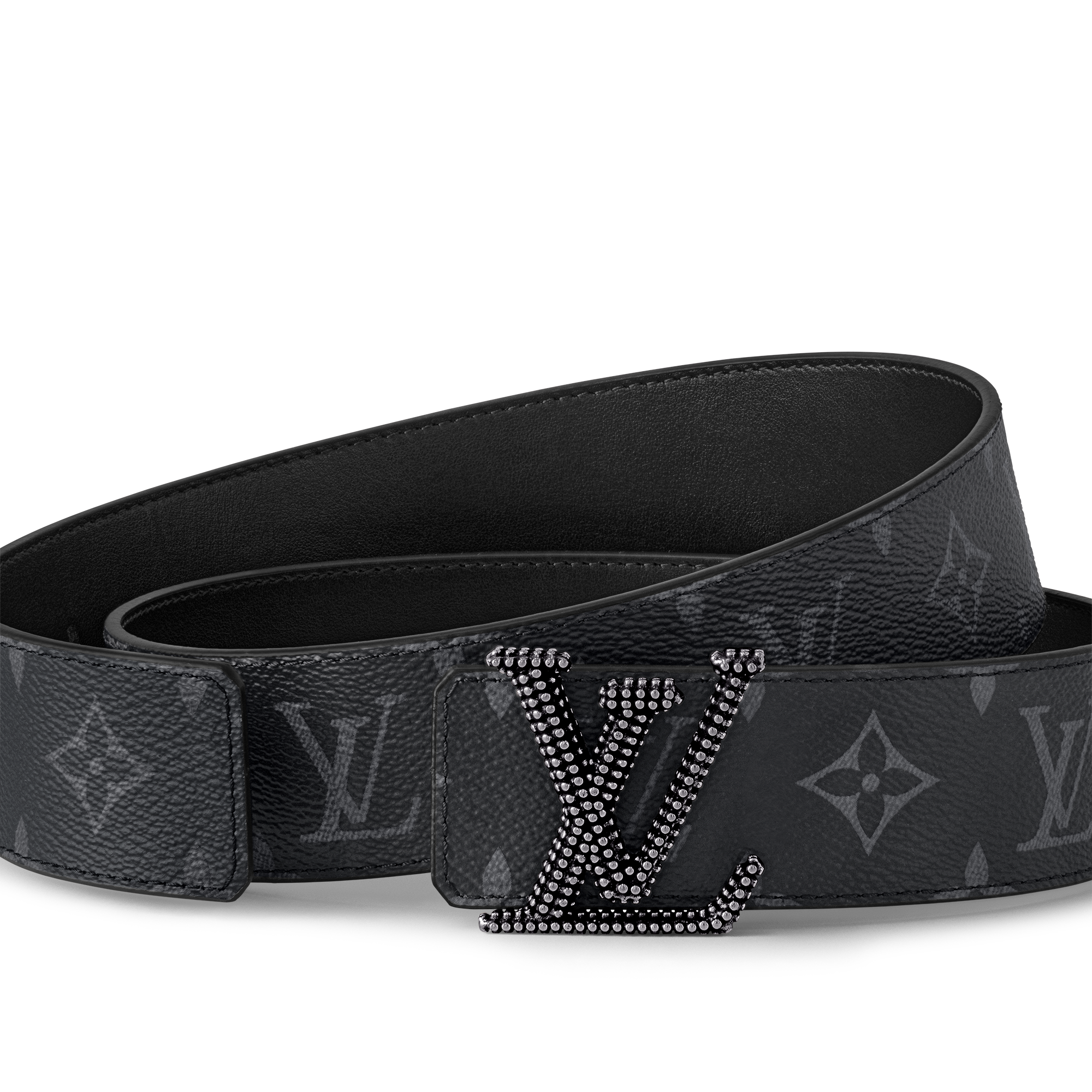 LV Initiales Studs 40mm Reversible Belt Monogram Eclipse Canvas in Men