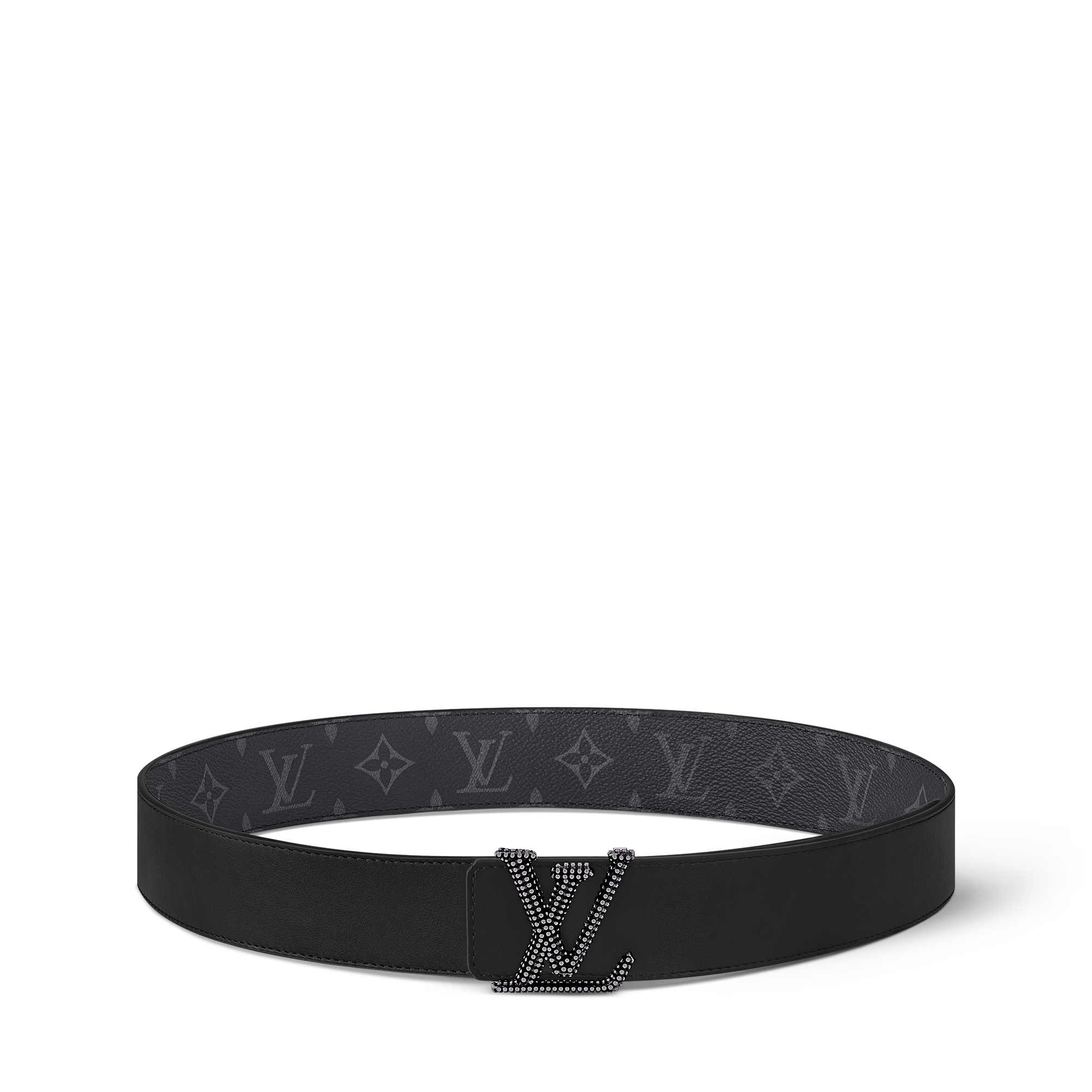 LV Initiales Studs 40mm Reversible Belt Monogram Eclipse Canvas in Men