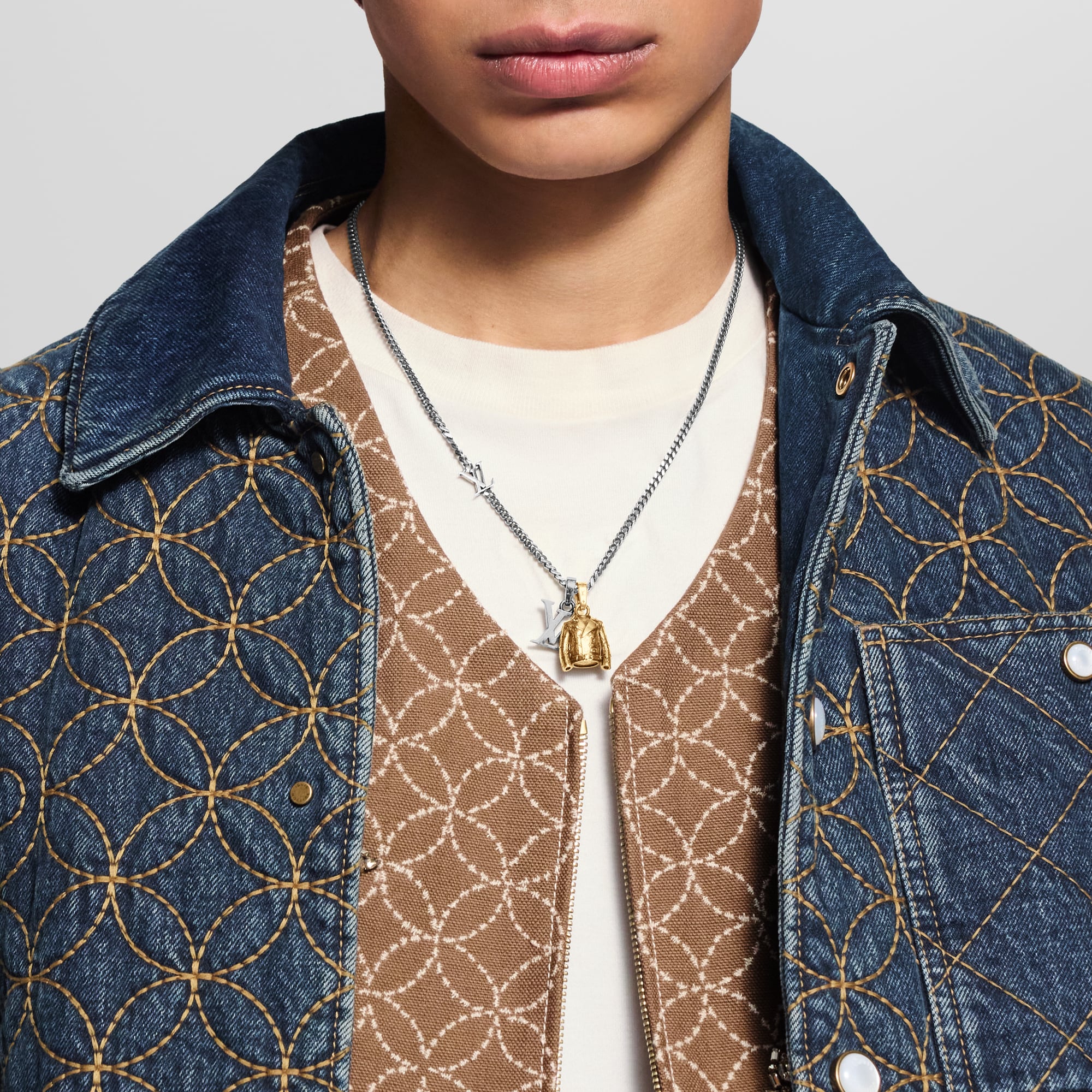 LV Jacket Charm . in Men