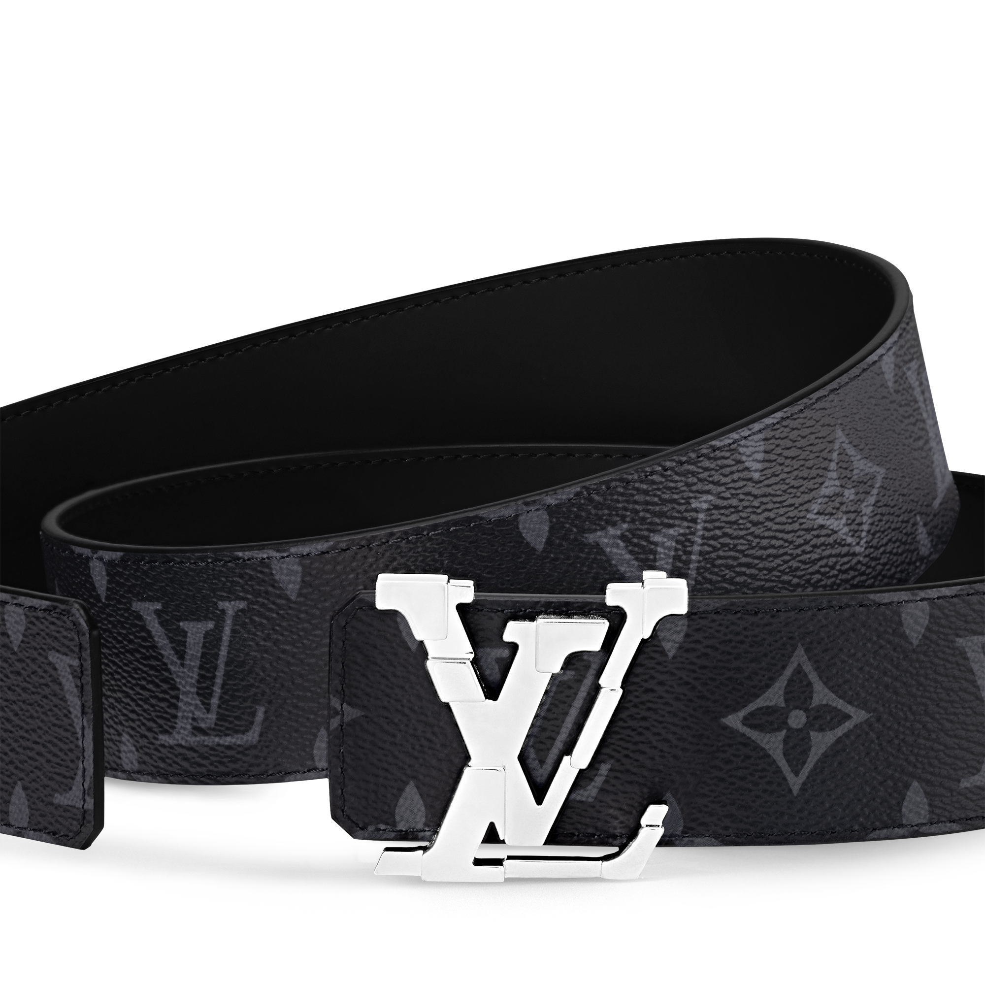 LV Pixel 40mm Reversible Belt Monogram Eclipse Canvas in Men