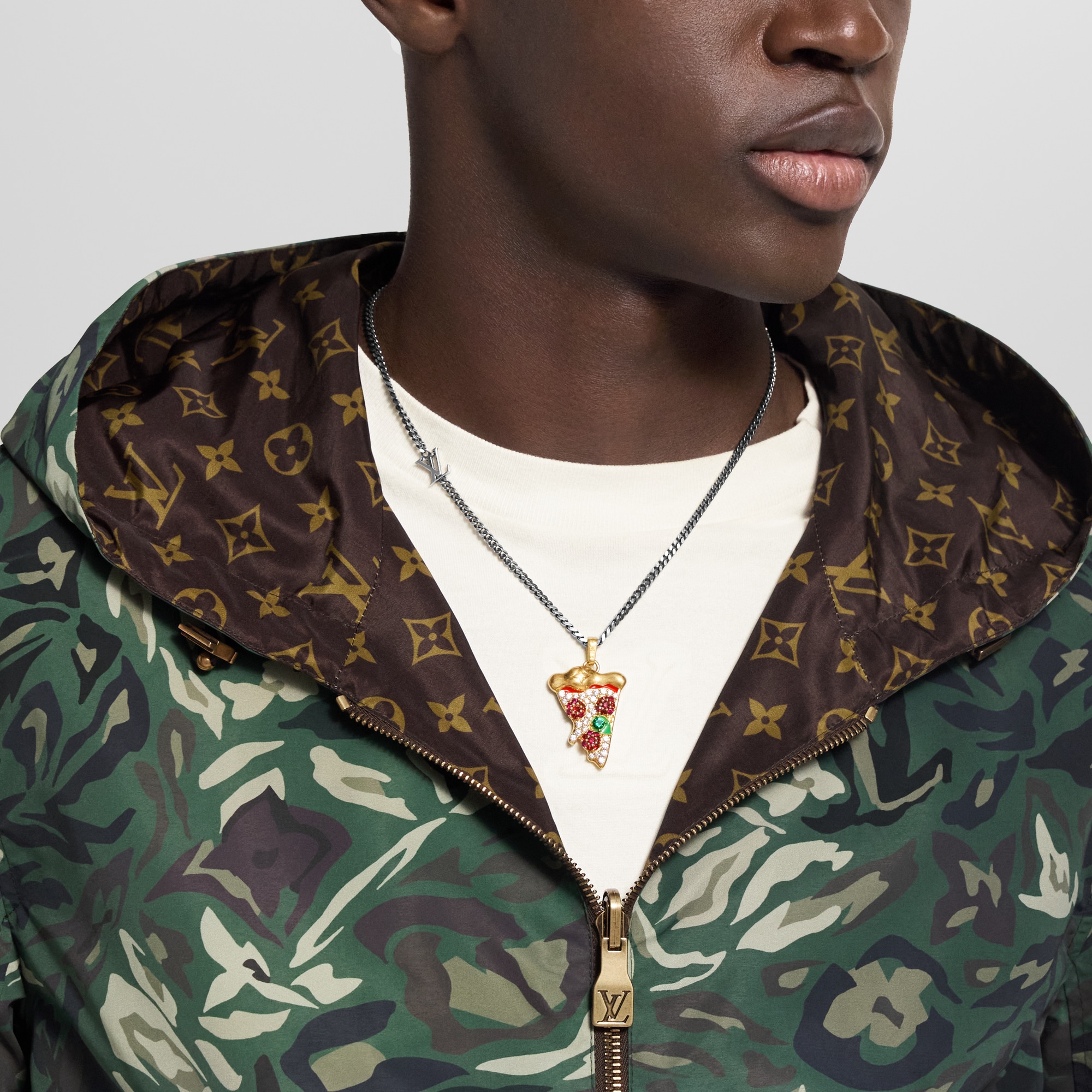 LV Pizza Medium Charm . in Men