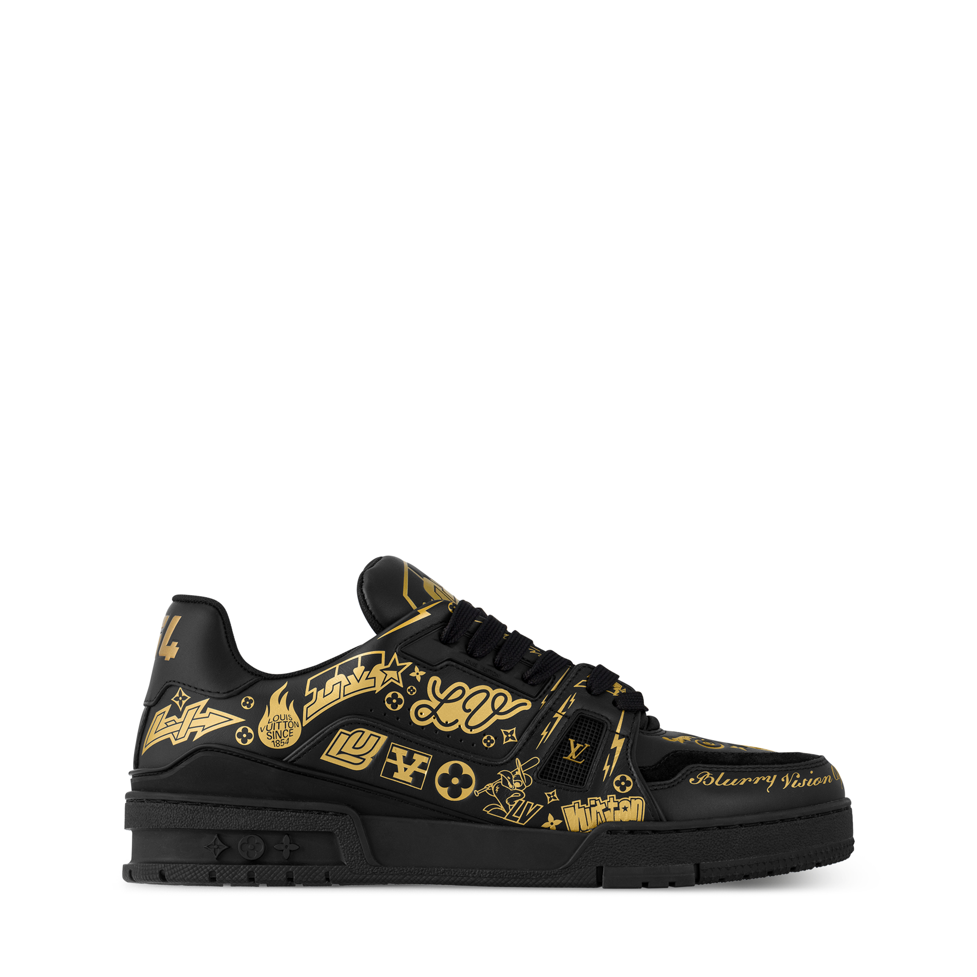 louis vuitton black and gold sneakers