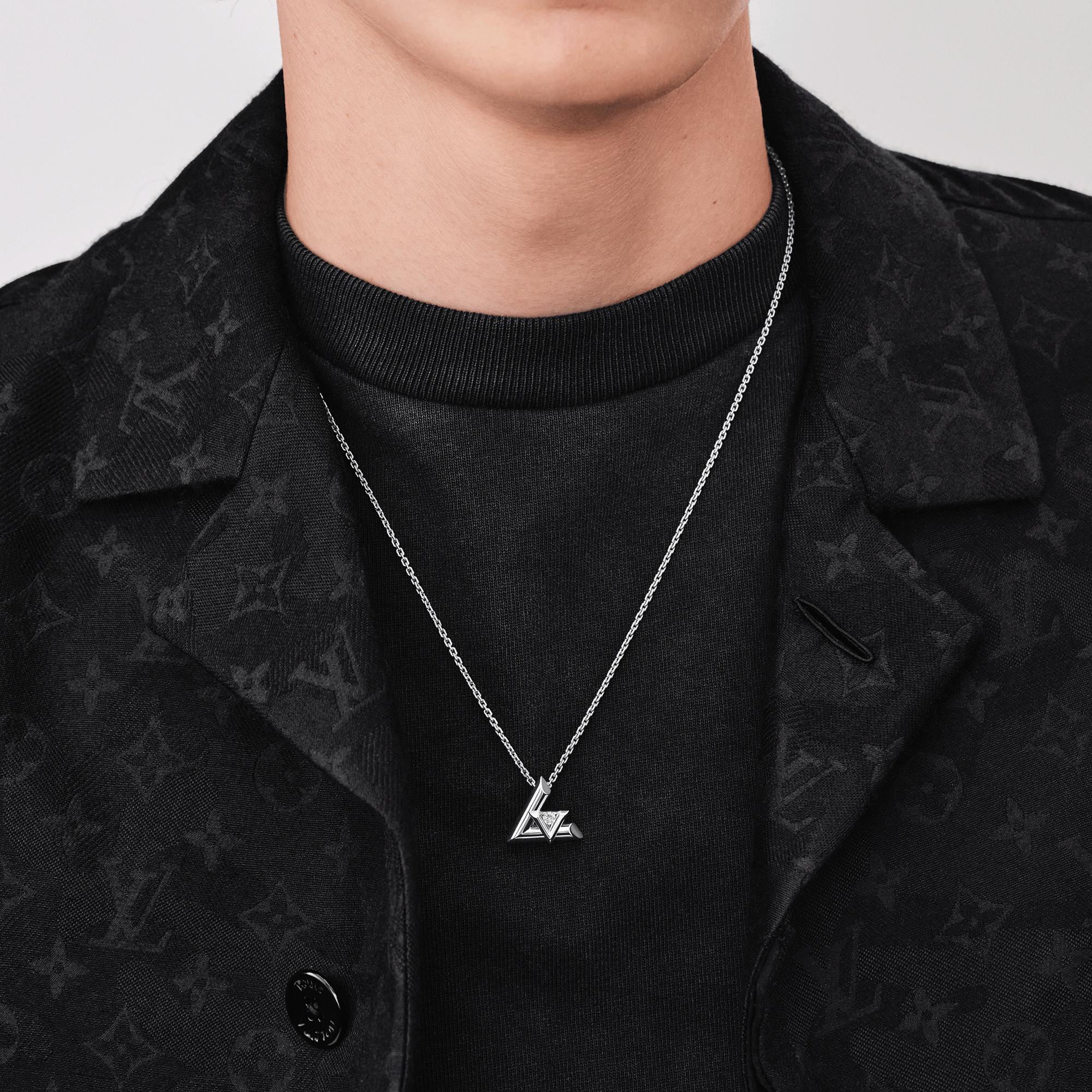 LV Volt One Large Pendant, White Gold 
