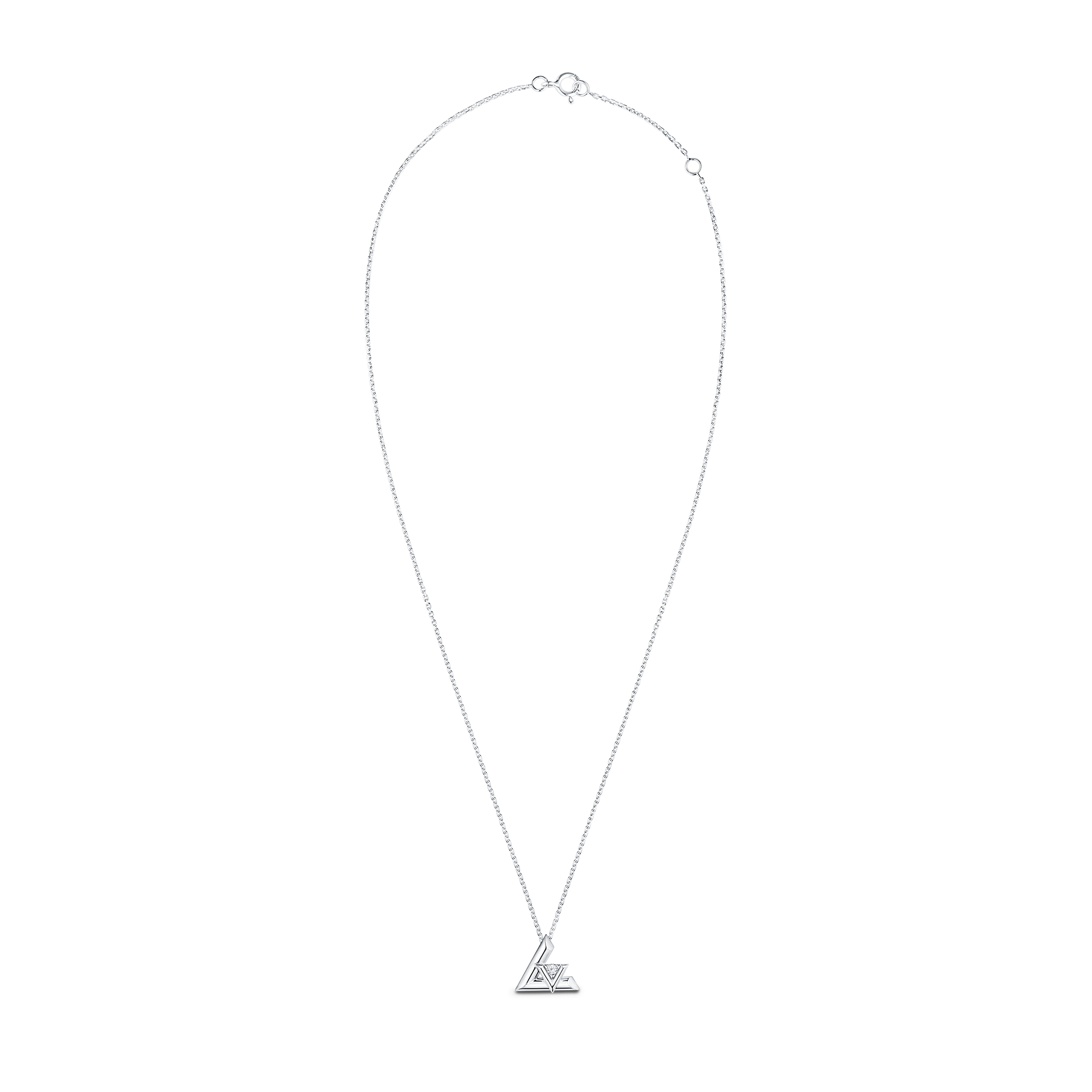 LV Volt One Large Pendant, White Gold 