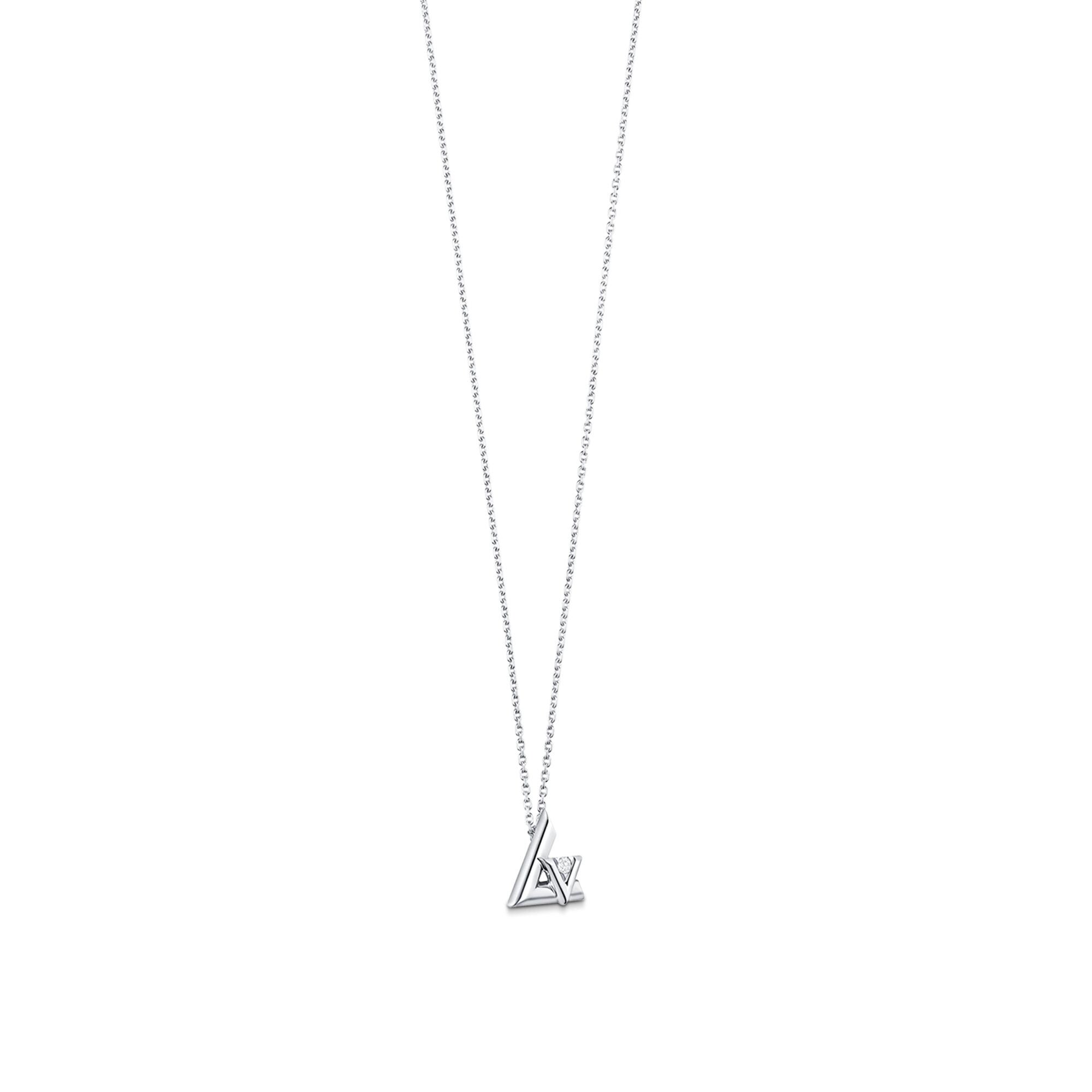 LV Volt One Small Pendant, White Gold 