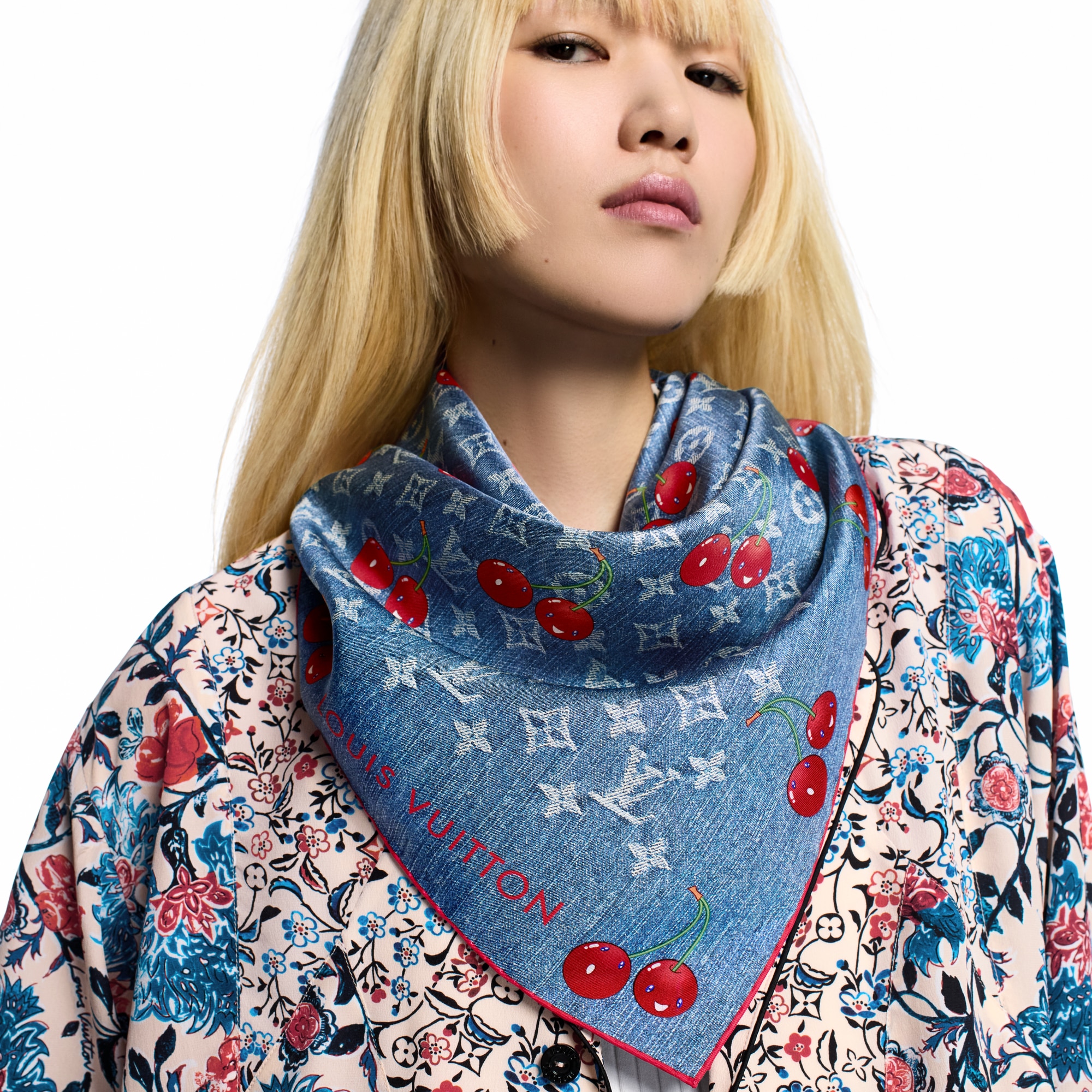 LV x TM Denim Cerise Square 90 . in Women