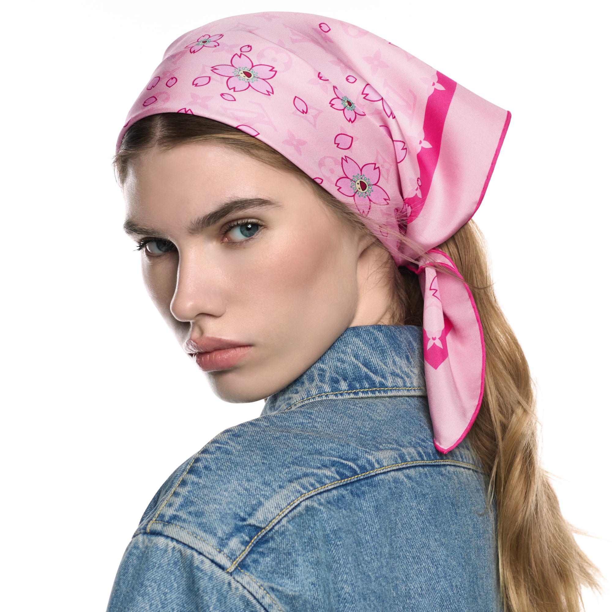 LV x TM Monogram Cherry Blossom Square 70 . in Women