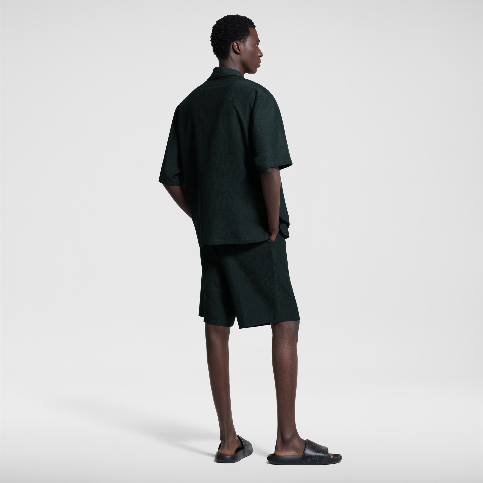 Mini Monogram Silk-Cotton Blend Tailored Shorts  in Men