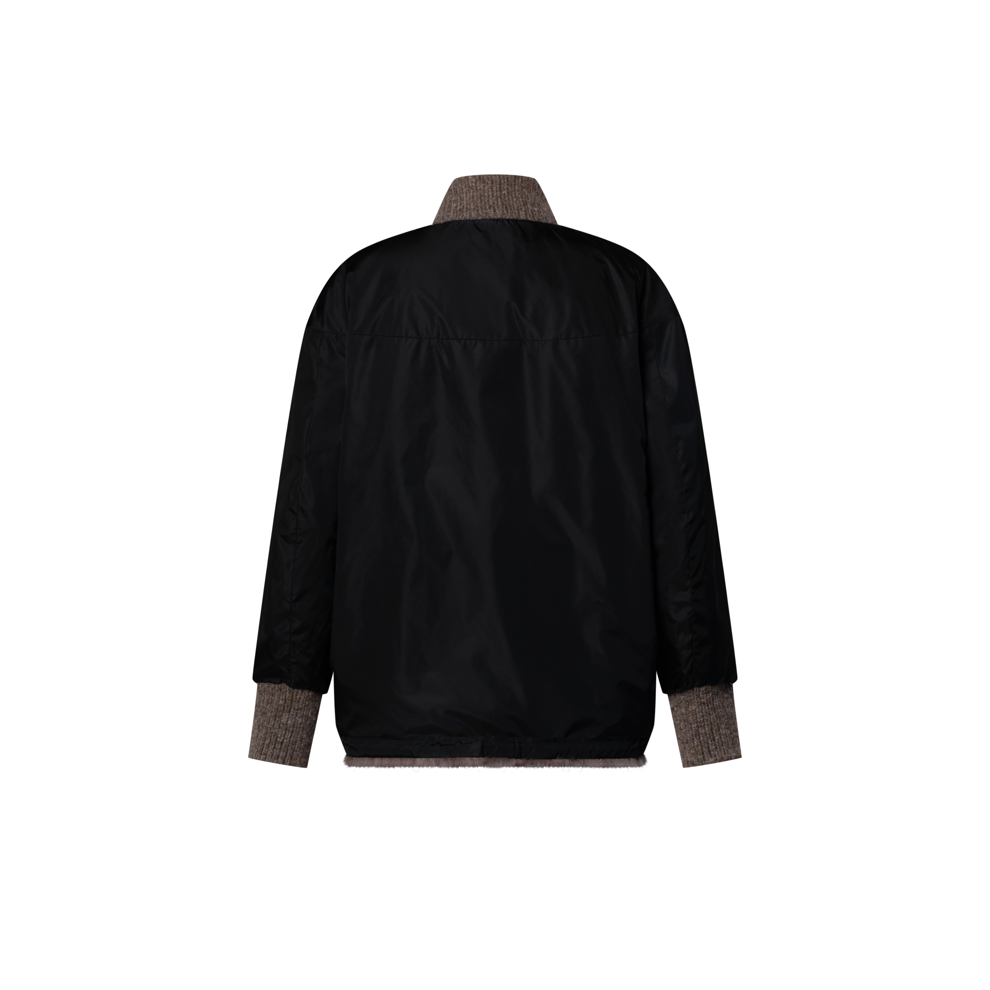 Mink Intarsia Chalet Bomber Jacket  in Women