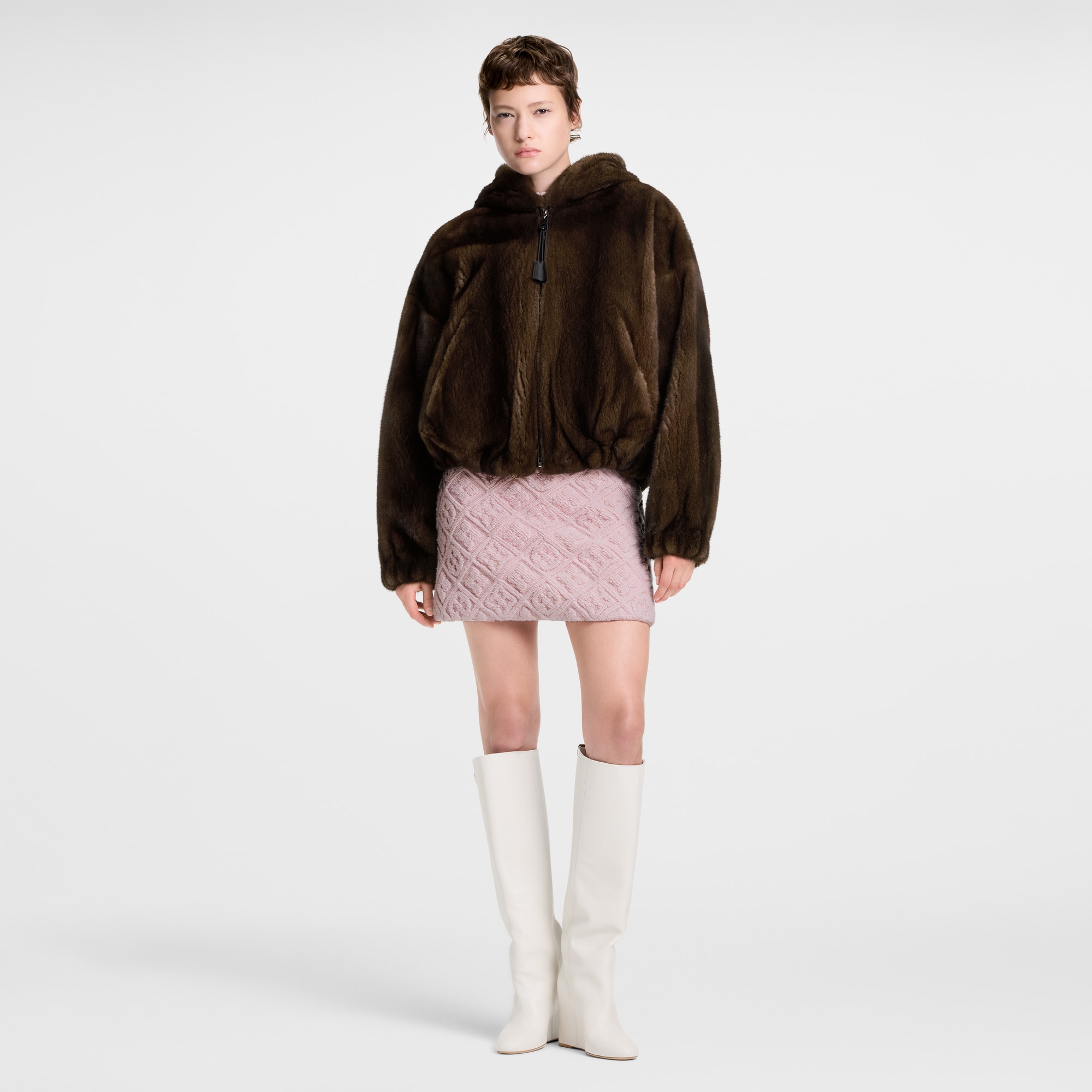 Mink Zipped Bomber  in Women