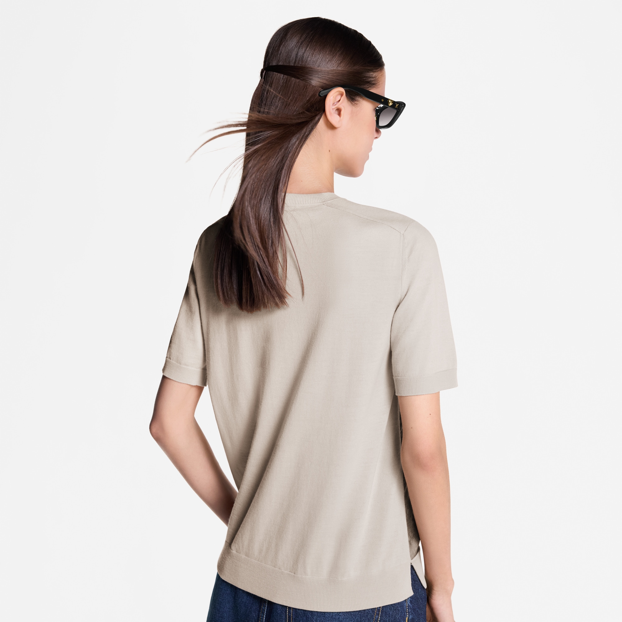 Monogram Cat Stamp Knit Top  in Women