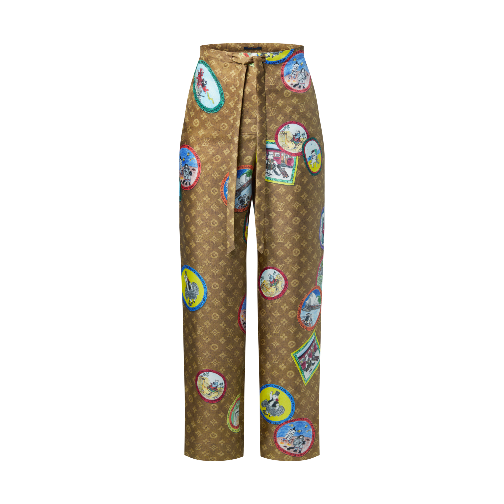 Monogram Cat Stamp Pajama Pants  in Women