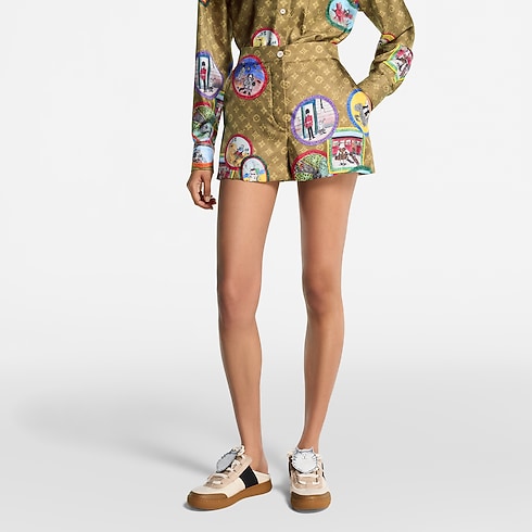Monogram Cat Stamp Shorts in Women's Ready-to-Wear Skirts and Shorts collections by Louis Vuitton (Product zoom)