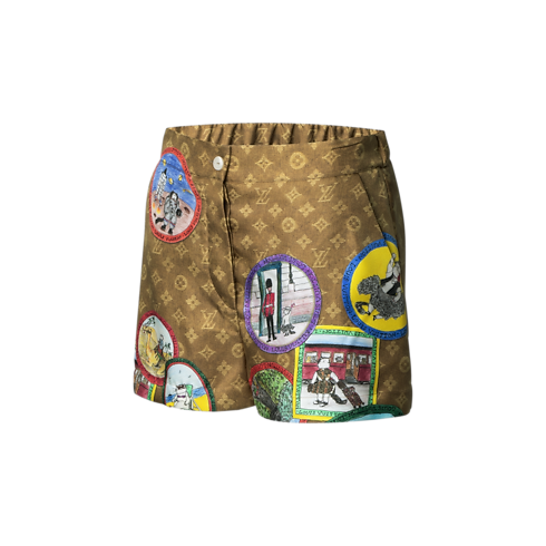 Monogram Cat Stamp Shorts in Women's Ready-to-Wear Skirts and Shorts collections by Louis Vuitton (Product zoom)
