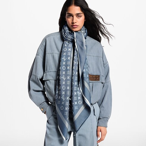 Monogram Denim Shawl . in Women's Accessories Shawls collections by Louis Vuitton (Product zoom)