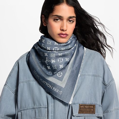 Monogram Denim Shawl . in Women's Accessories Shawls collections by Louis Vuitton (Product zoom)