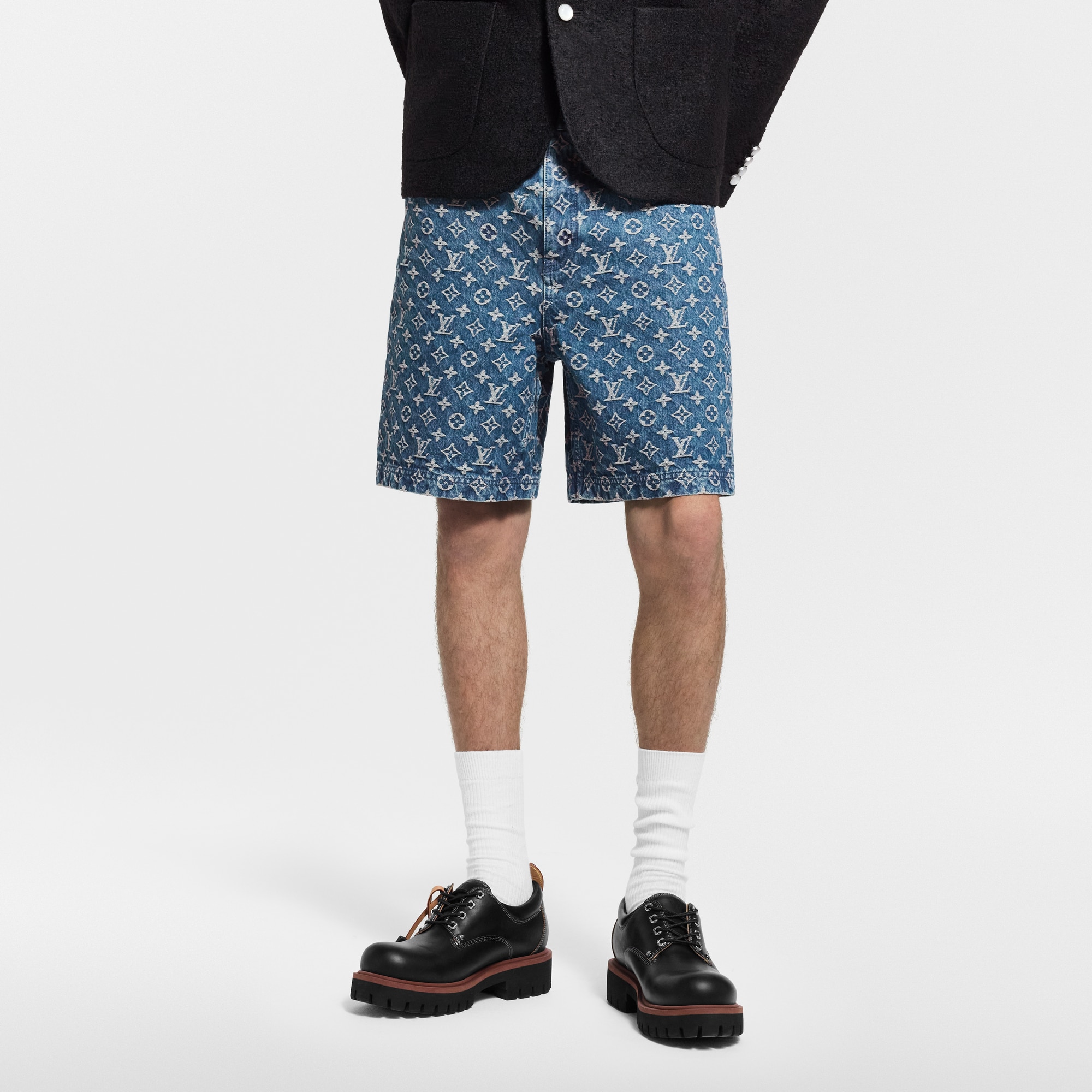 Monogram Denim Shorts  in Men