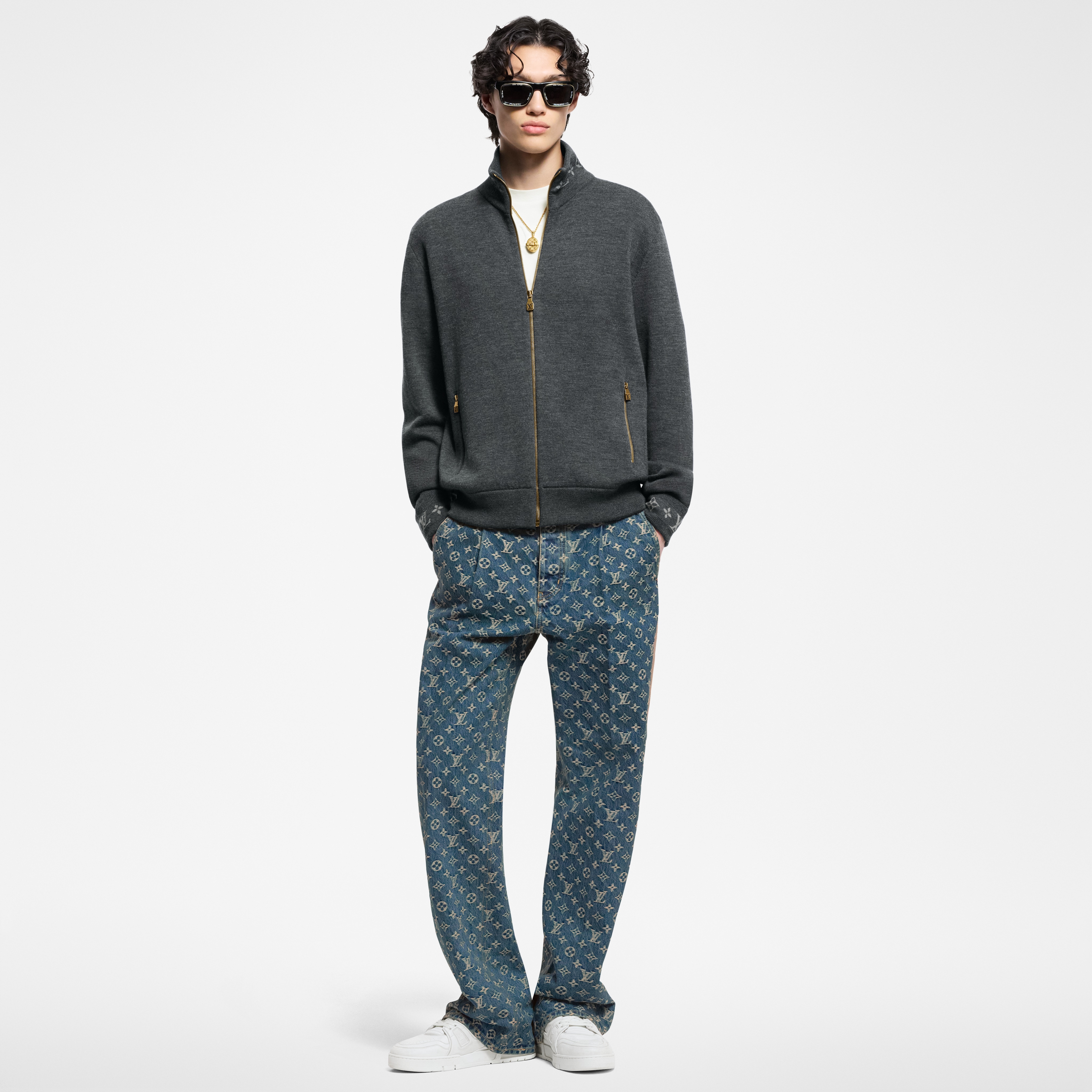 Monogram Denim Tailored Pants  in Men