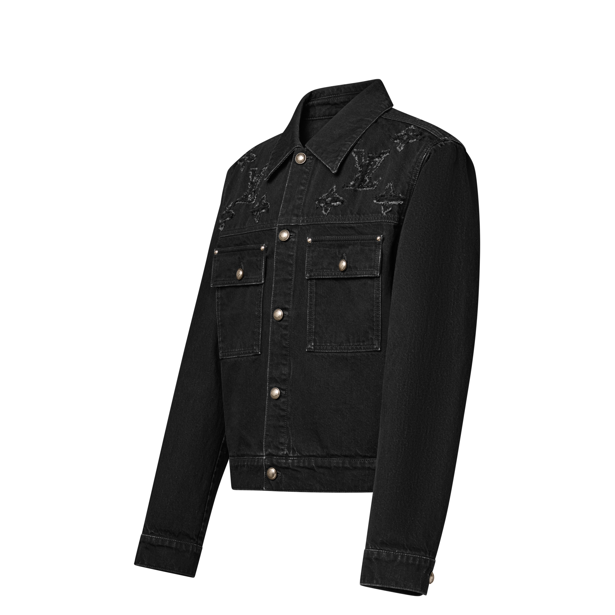 Monogram Destroy Denim Trucker Jacket  in Men