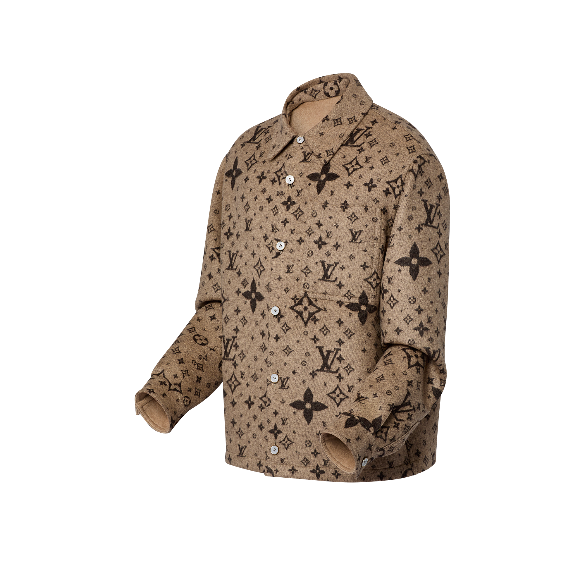 Monogram Double Face Wool, Silk And Cashmere-Blend Overshirt  in Men