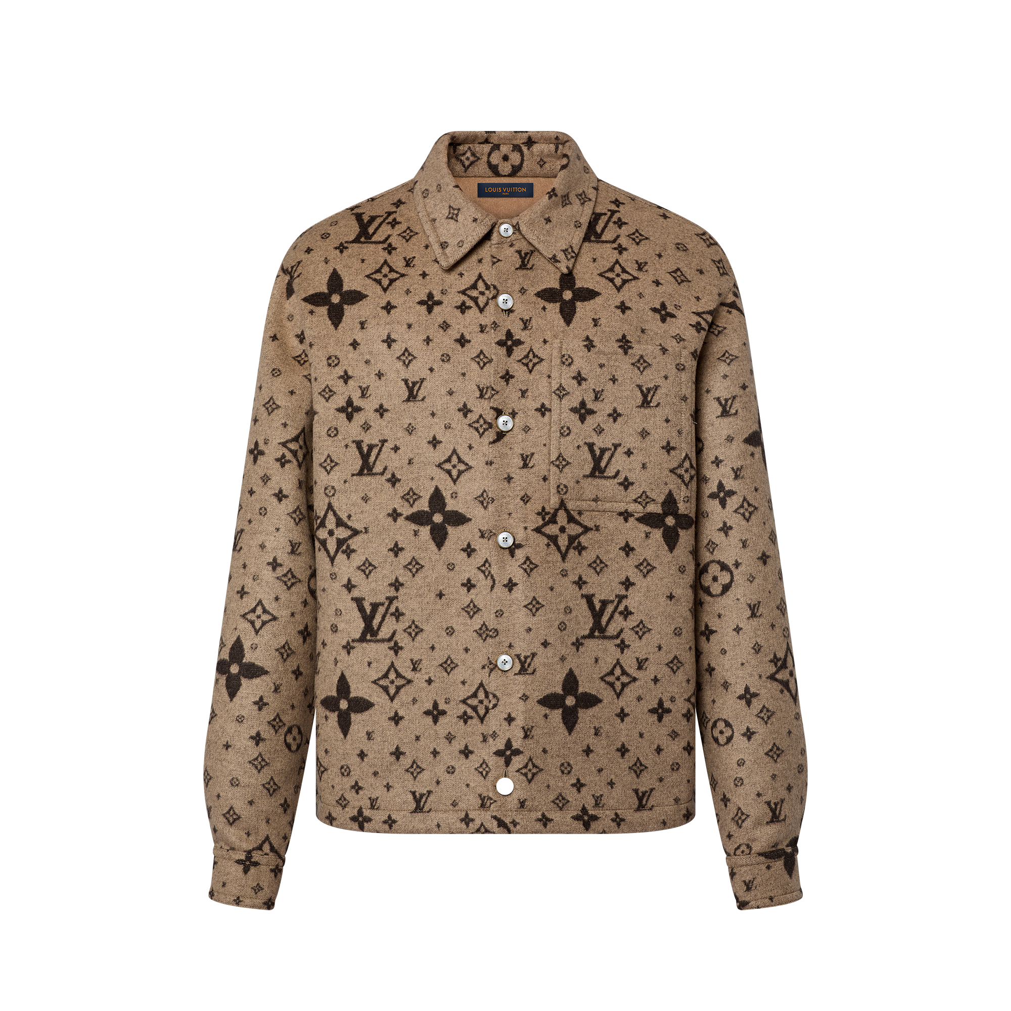 Monogram Double Face Wool, Silk And Cashmere-Blend Overshirt  in Men