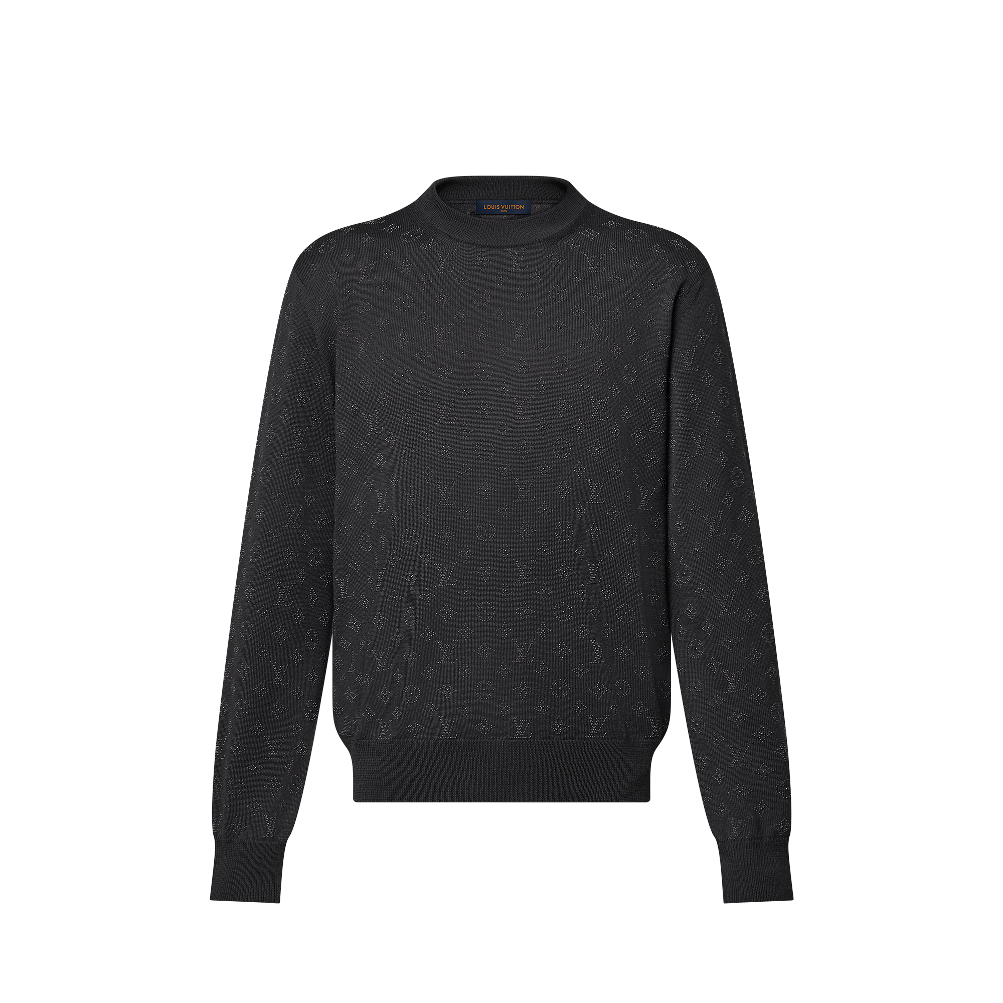 Monogram Embellished Wool Evening Crewneck  in Men